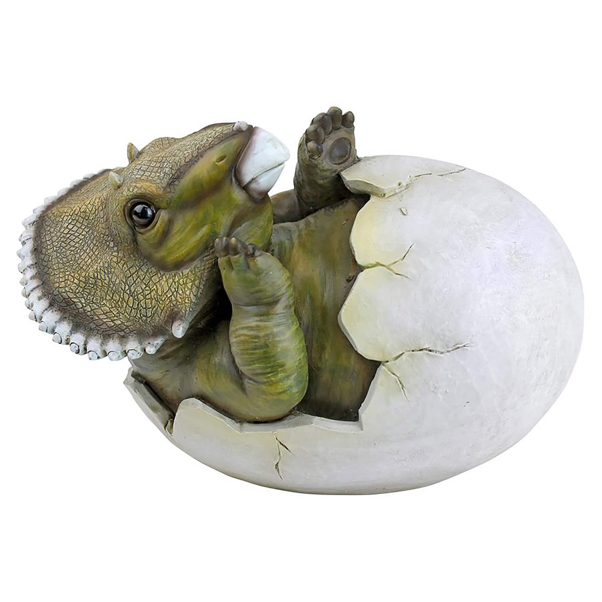 Design Toscano 8&#x22; Baby Triceratops Dino Egg Statue