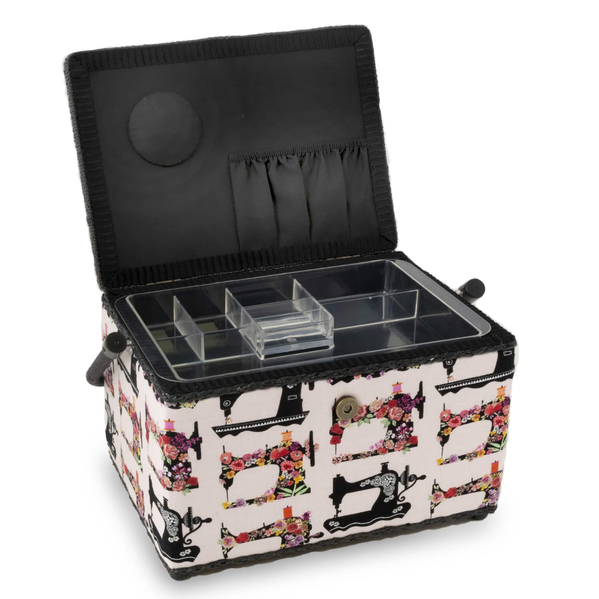 Dritz® Large Pink Sewing Machines Sewing Basket