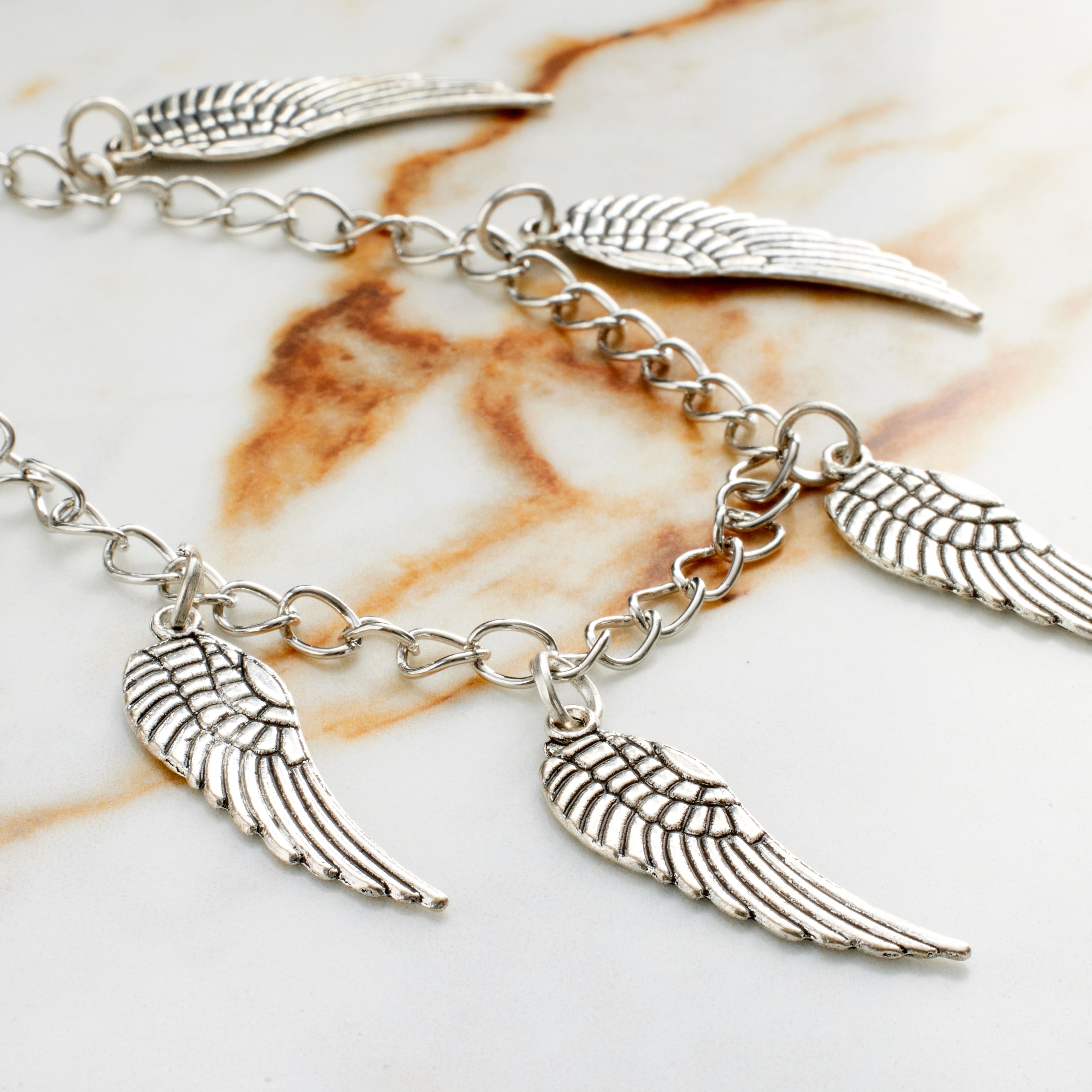 Antique Silver Wing Beads, 30mm by Bead Landing™