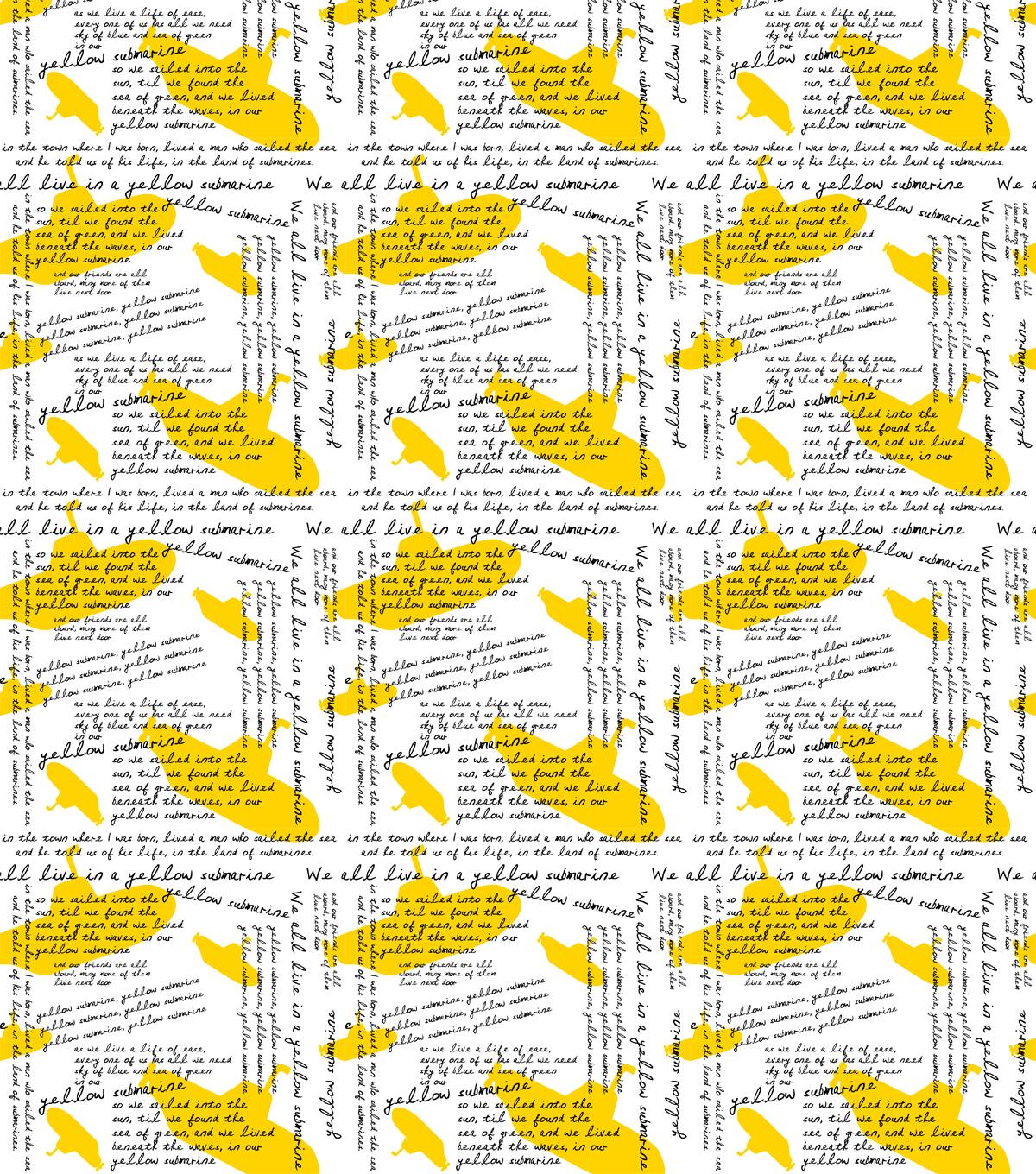 Epic Lennon & McCartney Yellow Submarine Cotton Fabric