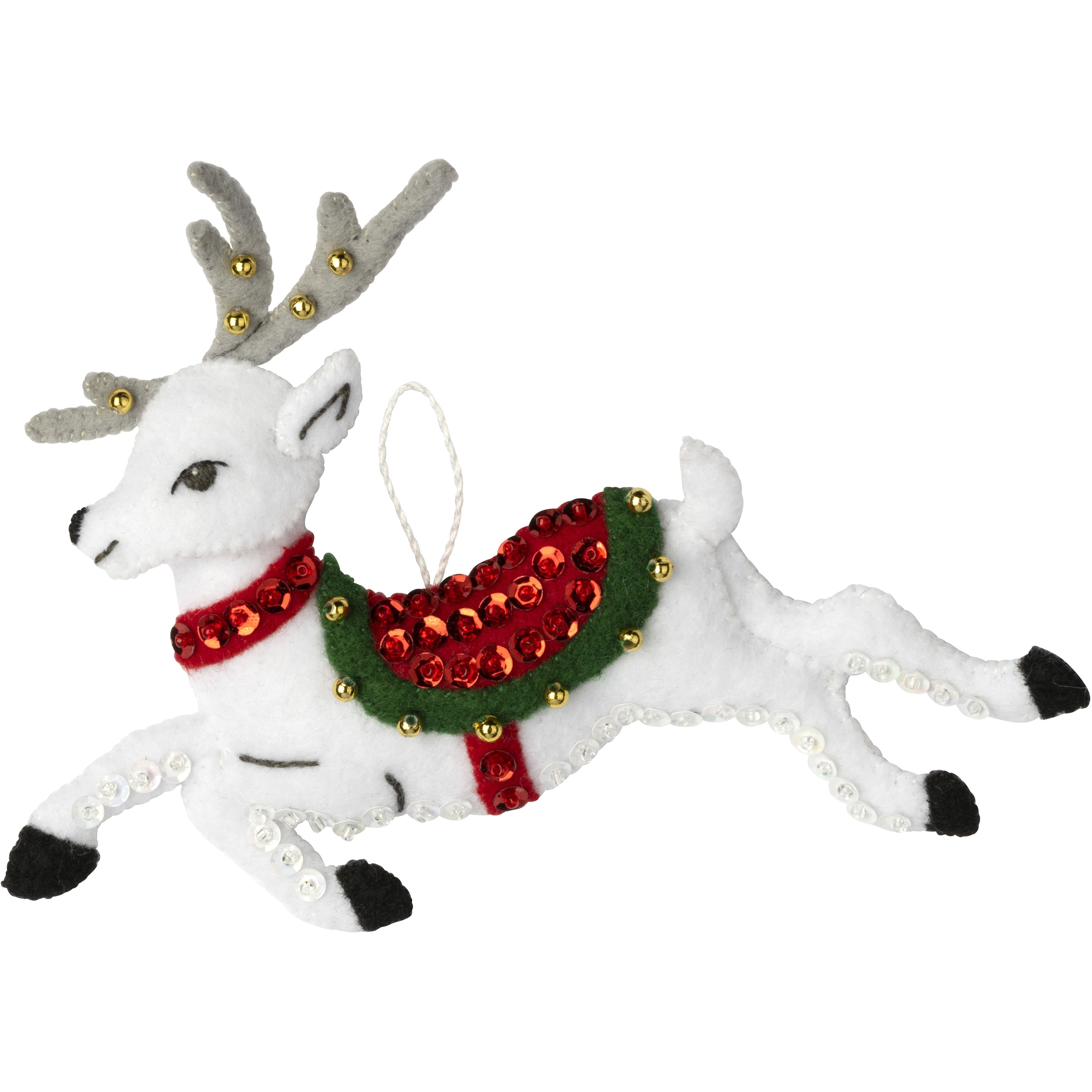 Bucilla&#xAE; Festive Reindeer Felt Ornaments Applique Kit Set