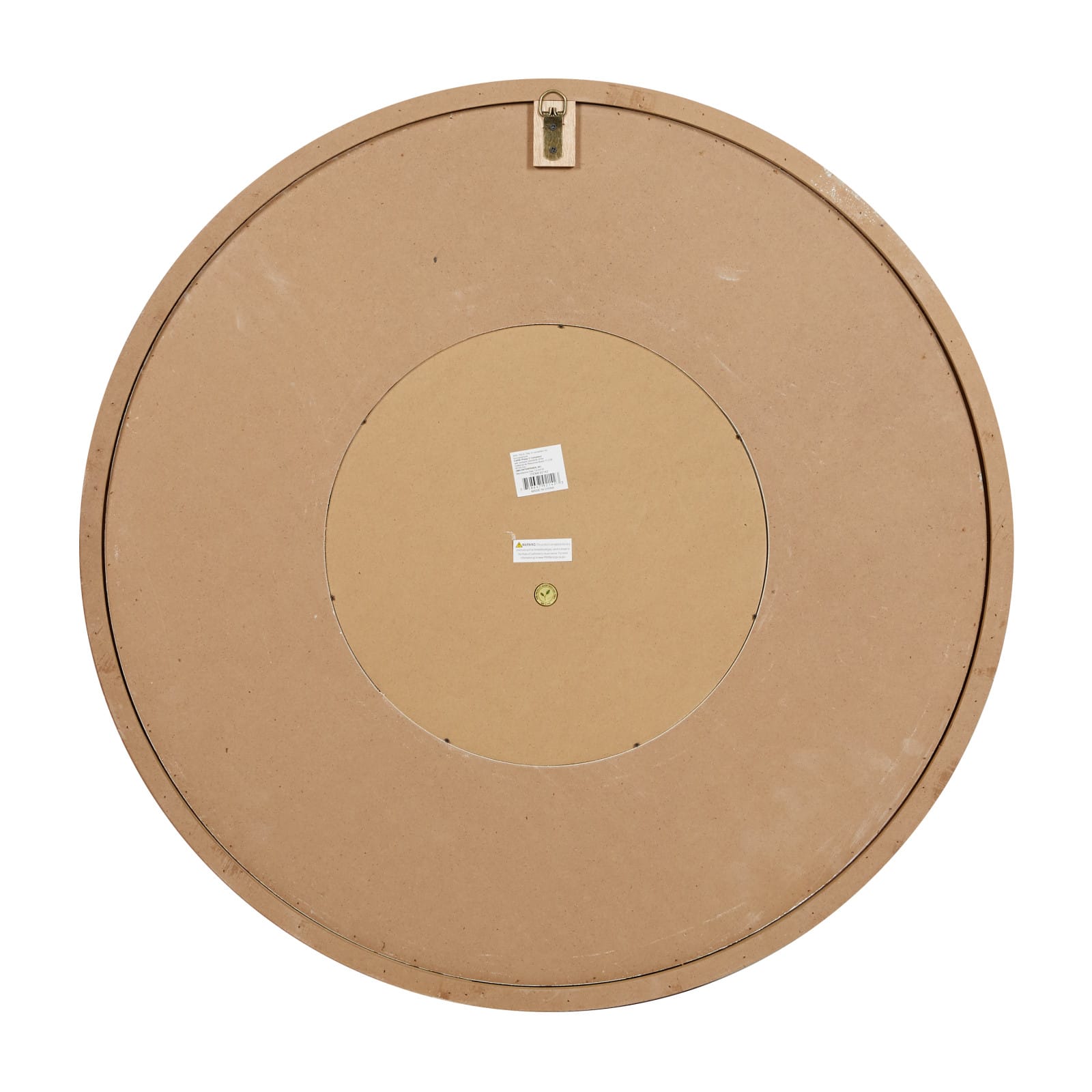 32&#x22; White Distressed Vintage Wood Round Wall Mirror
