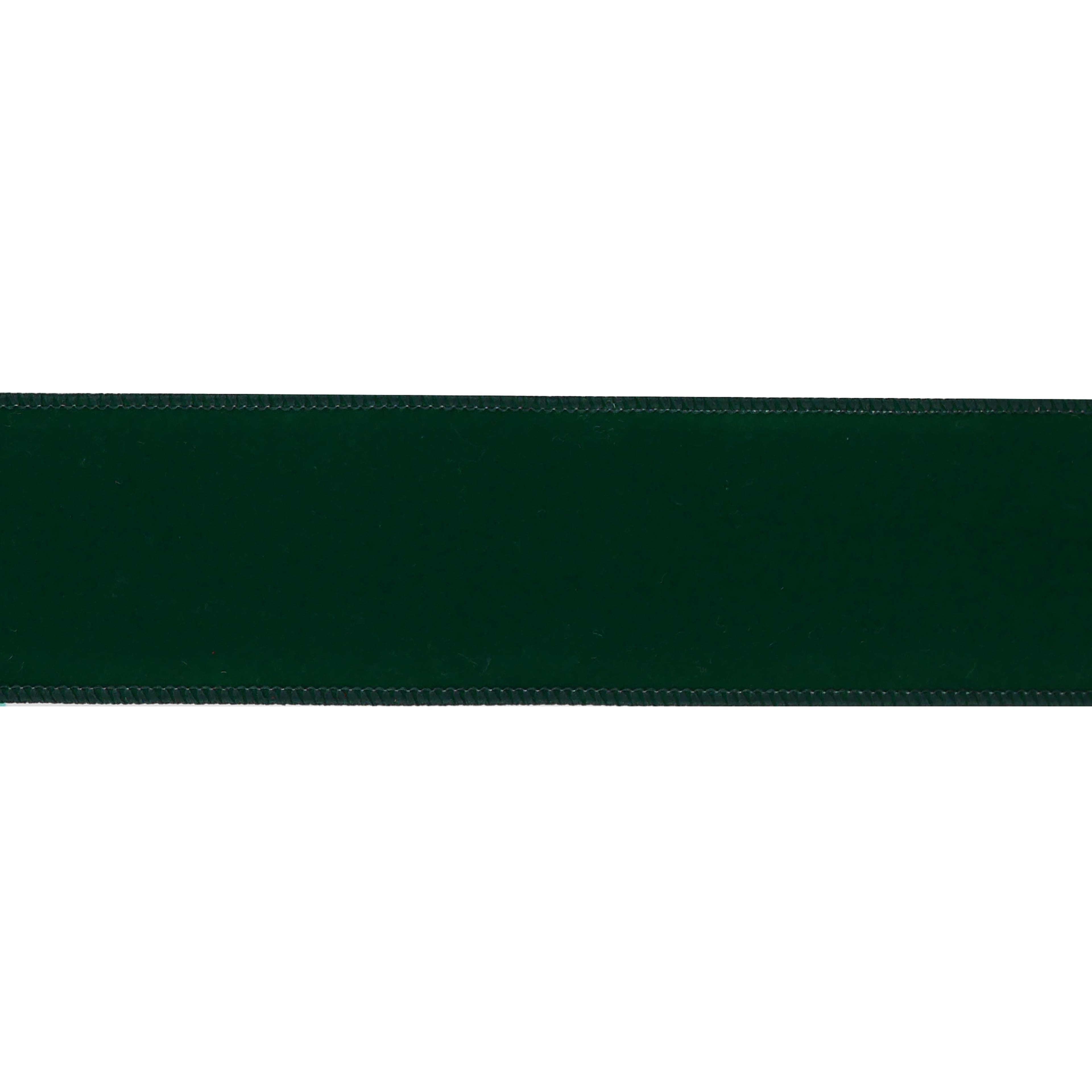 2.5&#x22; x 80ft. Green Velvet Wired Jumbo Ribbon by Celebrate It&#xAE;