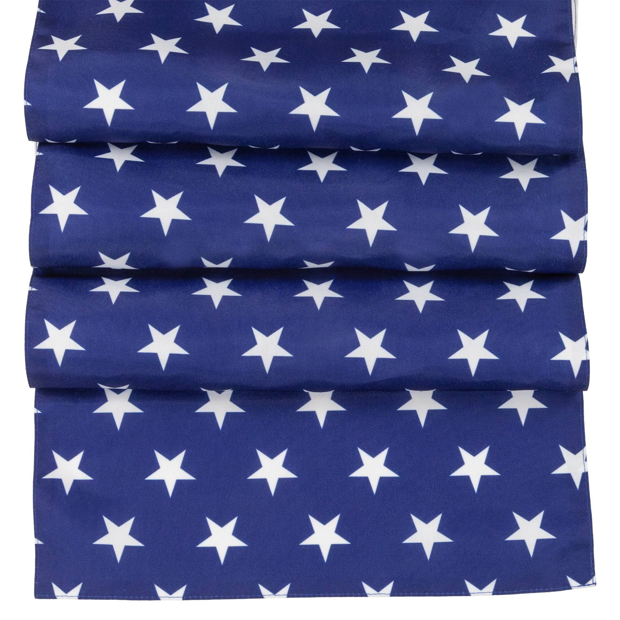 72&#x22; Blue &#x26; White Stars Patriotic Table Runner