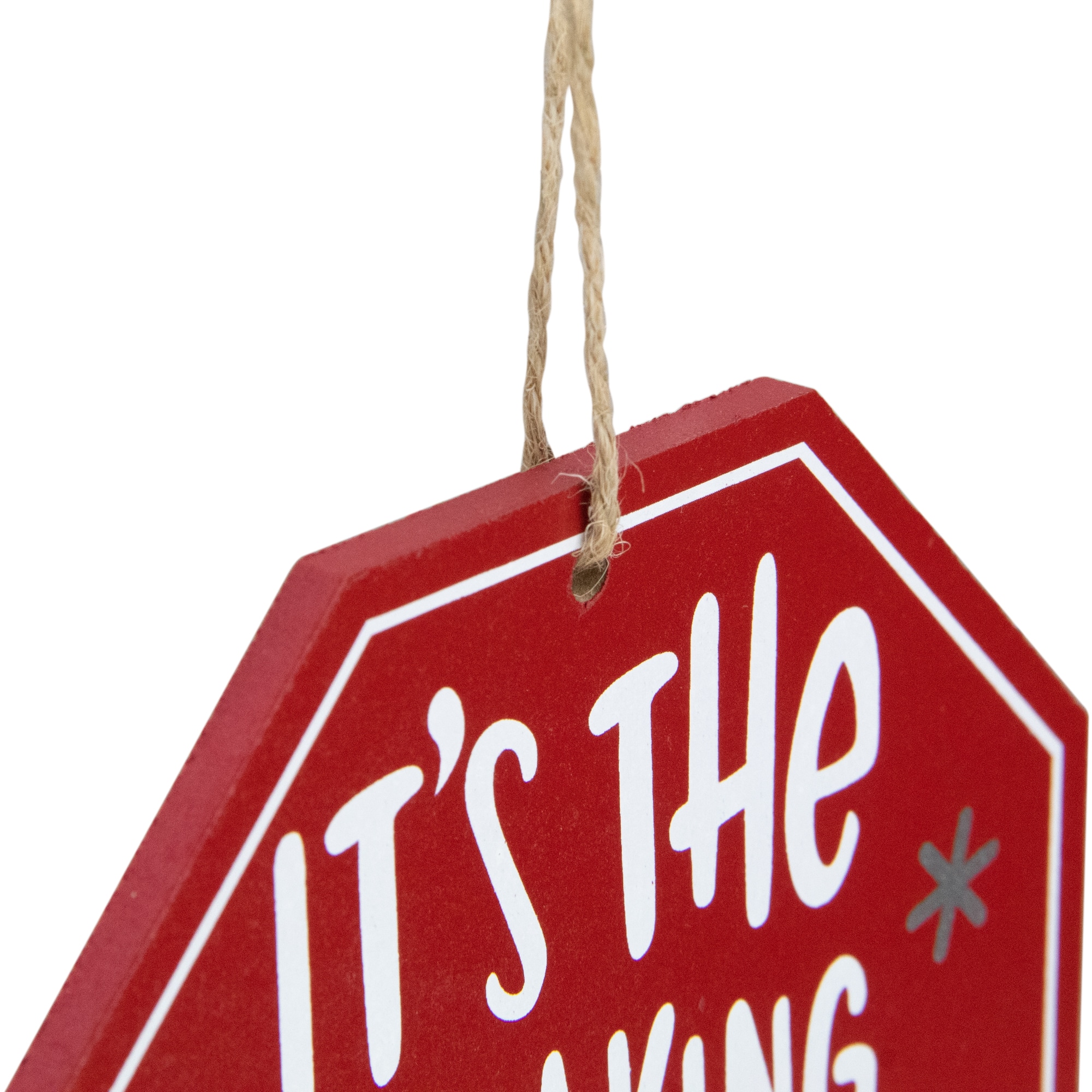 5&#x22; Red Octagonal It&#x27;s the Freaking Season Wooden Sign Christmas Ornament