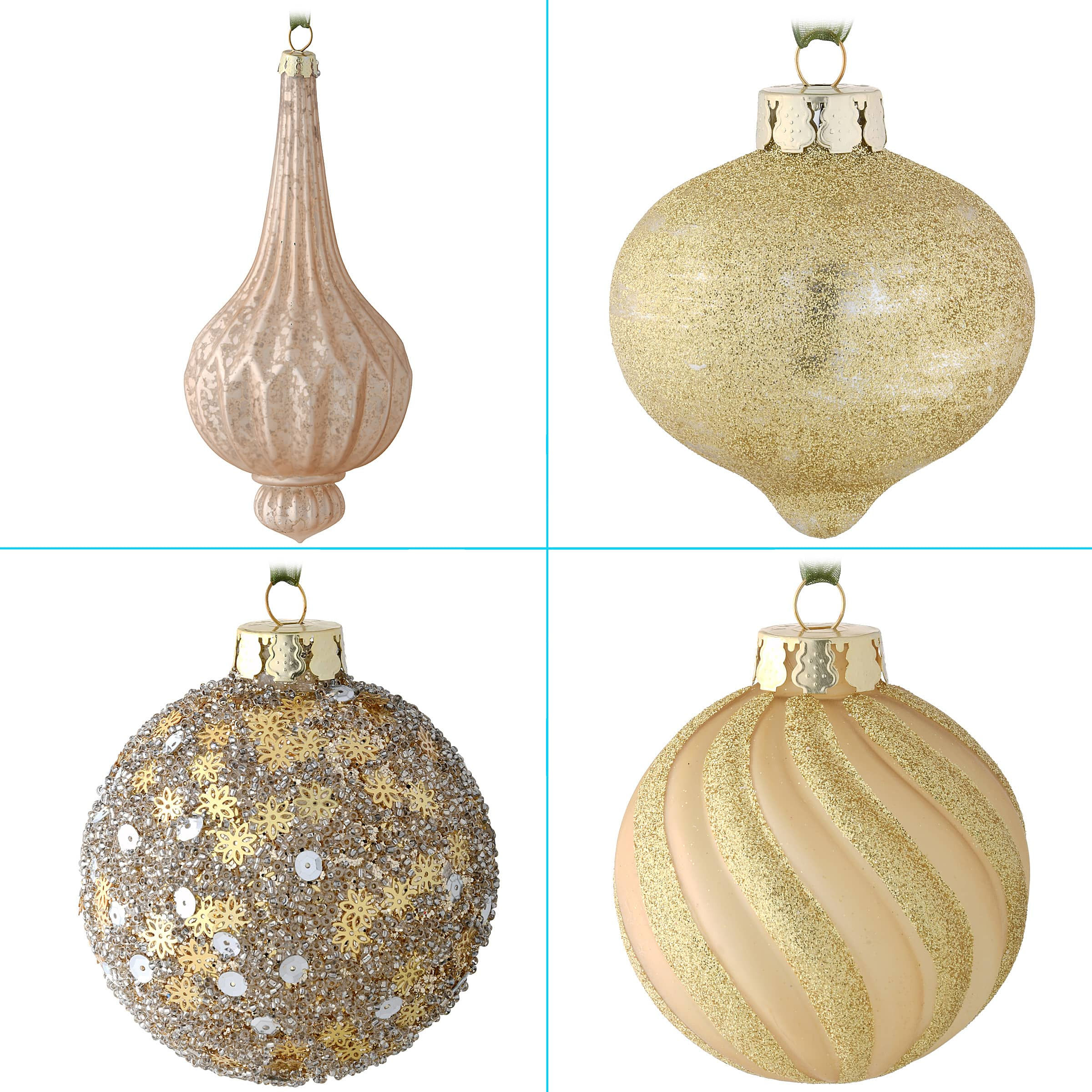 20ct. Yuletide Glam Collection Glass Ornaments