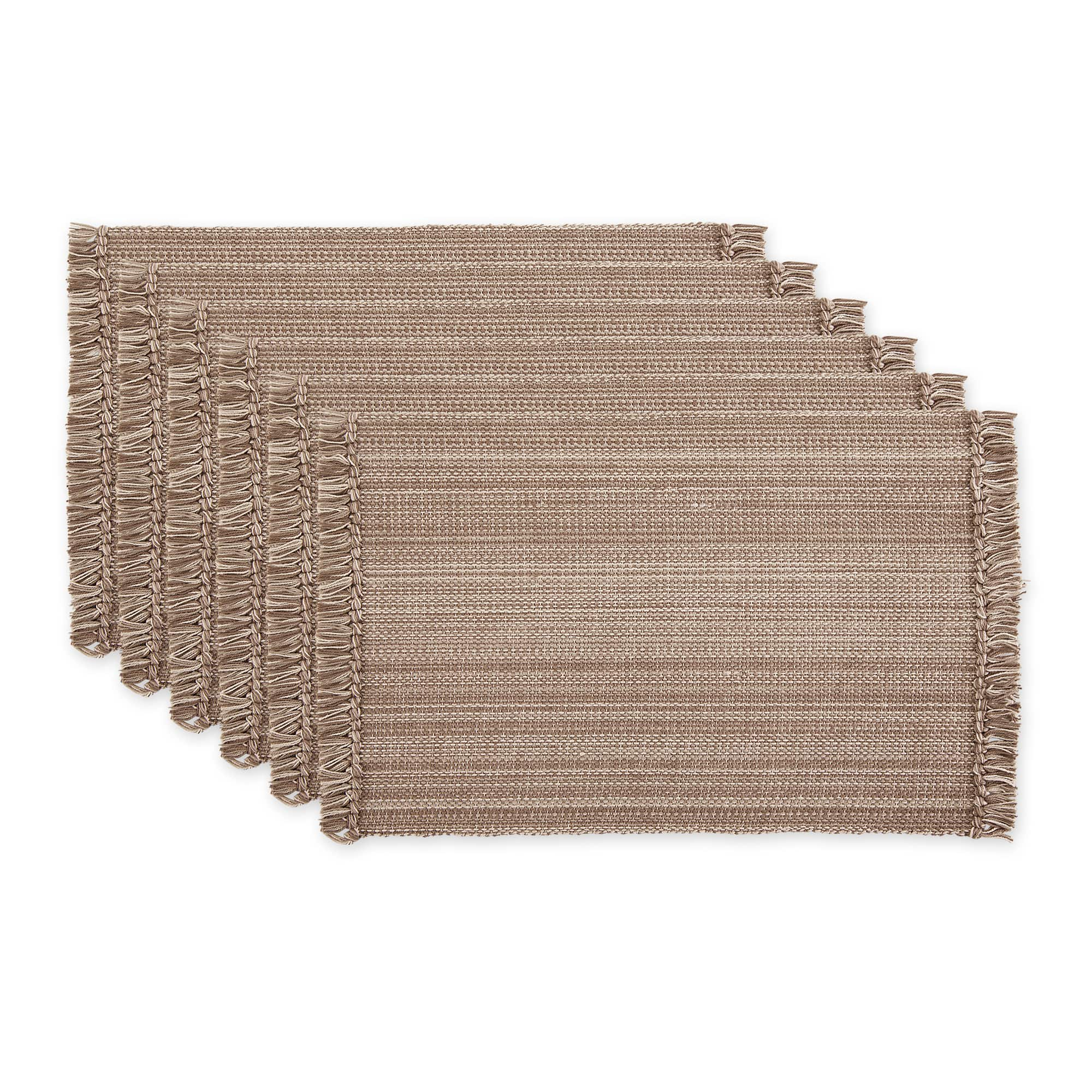 DII® Variegated Fringe Cotton Placemats, 6ct.