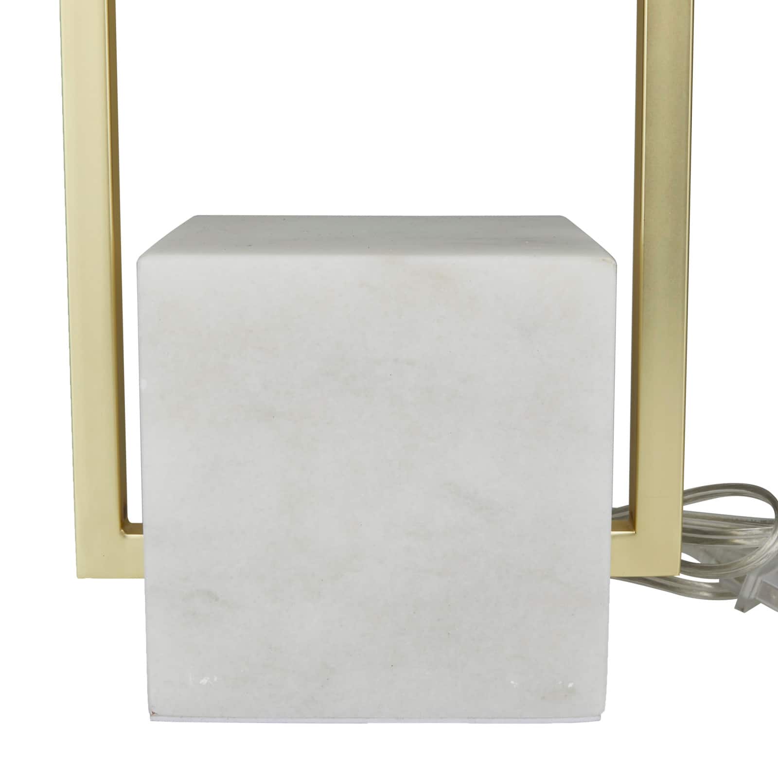 CosmoLiving by Cosmopolitan White Marble Modern Table Lamp, 27" x 15" x 9"