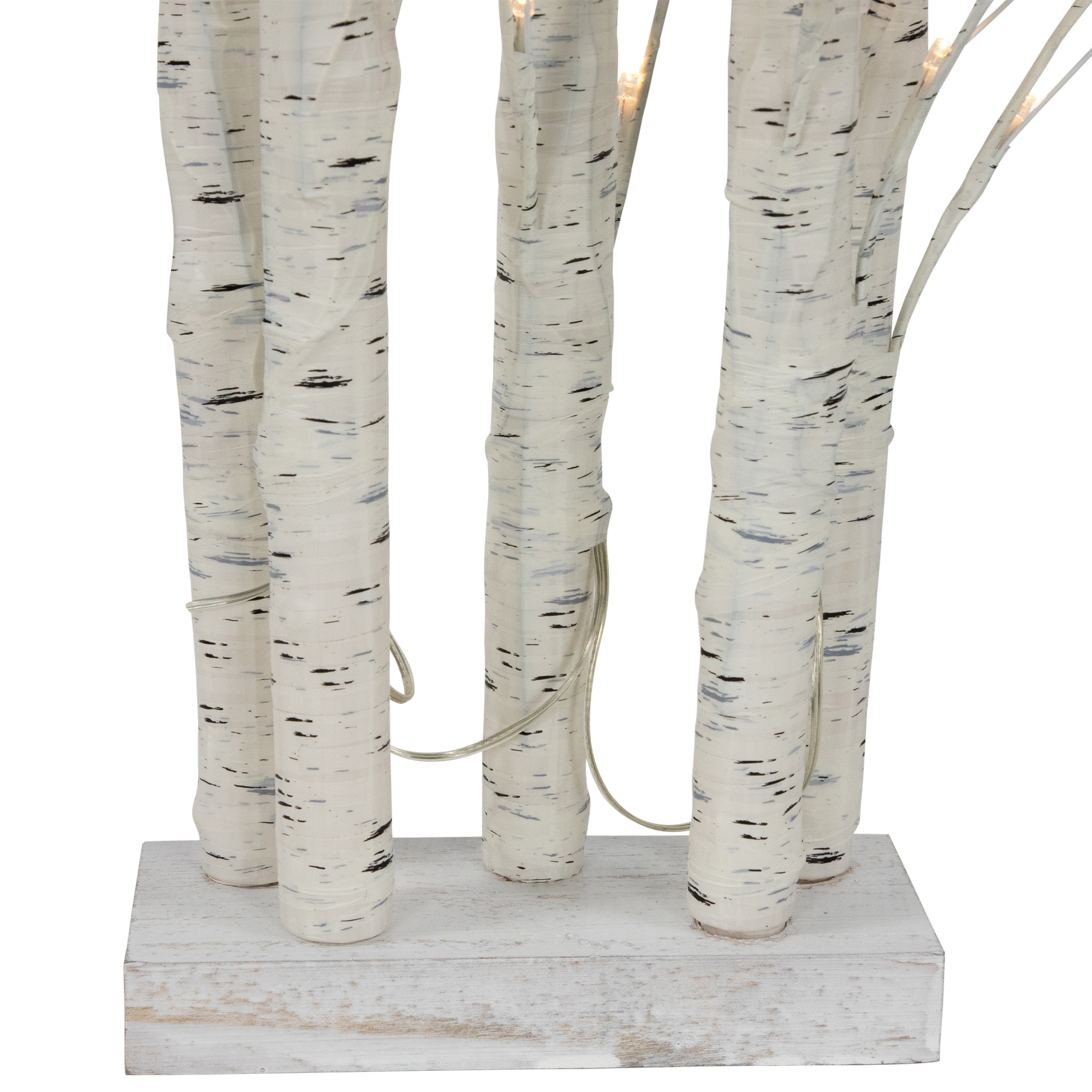 4ft. Pre-Lit White Birch Twig Tree Cluster Christmas Decoration, Warm White LED Lights