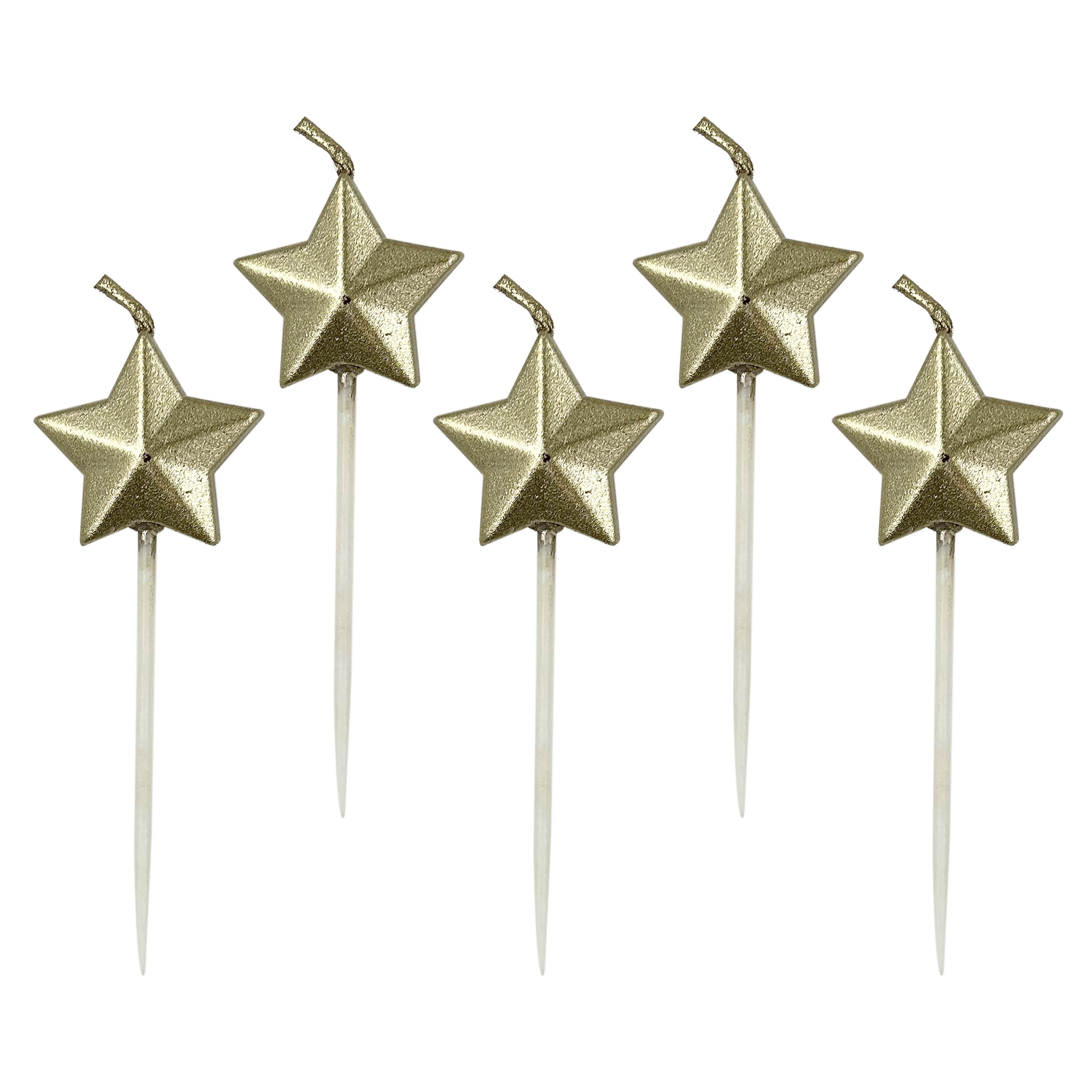 Gold Star Candles by Celebrate It™, 5ct.