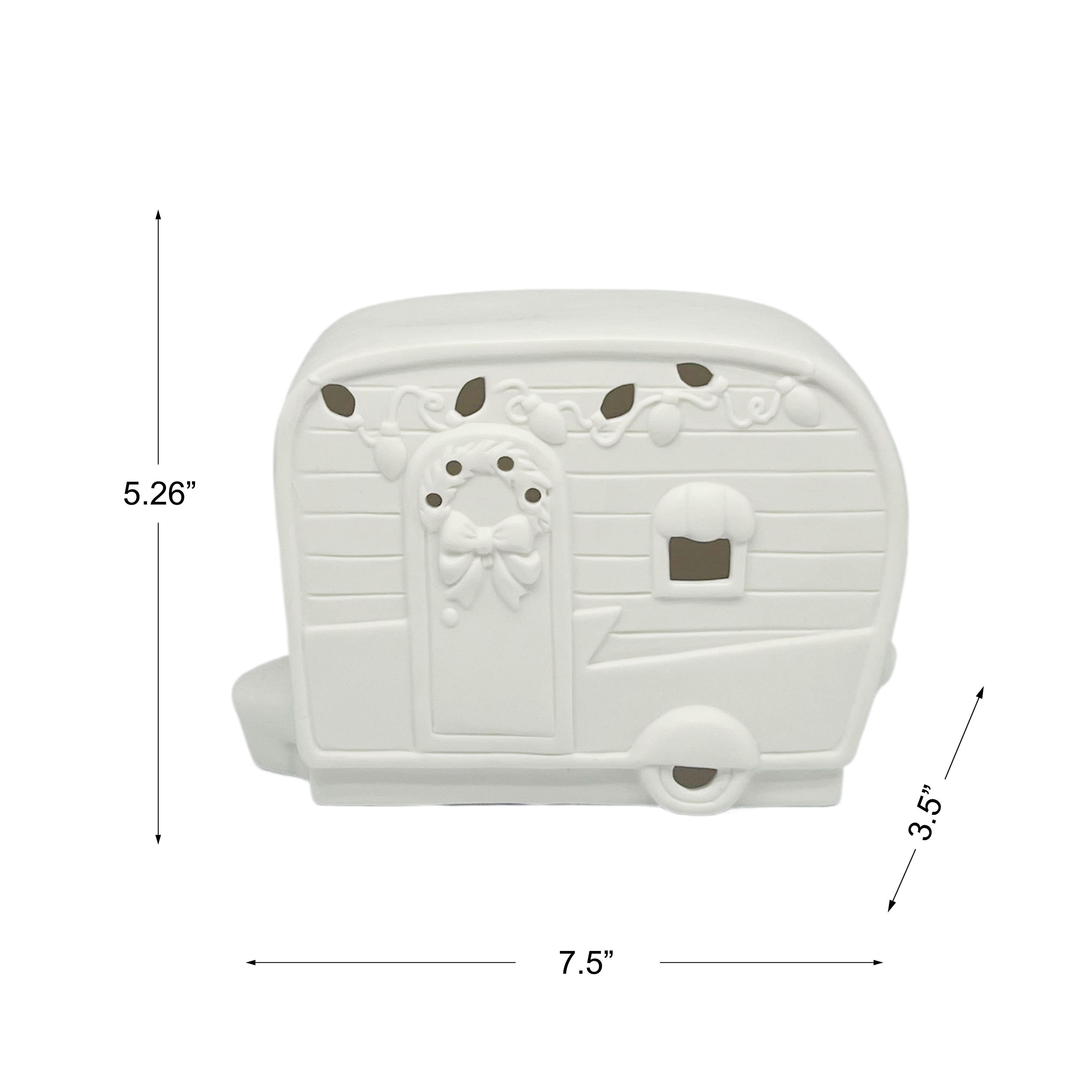 7.5&#x22; Festive Camper DIY LED Ceramic D&#xE9;cor by Make Market&#xAE;