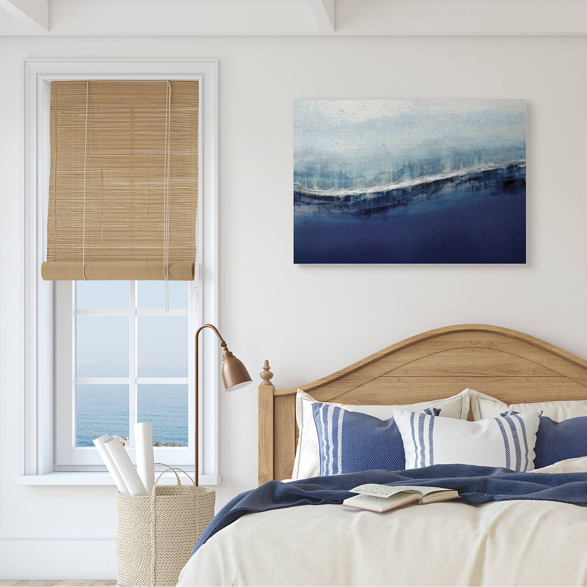 Stupell Industries Abstract Ocean Waves Blue Stormy Sky Wall Art