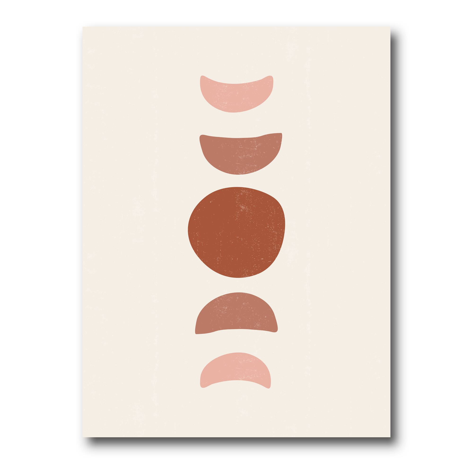 Designart - Minimal Moon Phases - Modern Canvas Wall Art Print