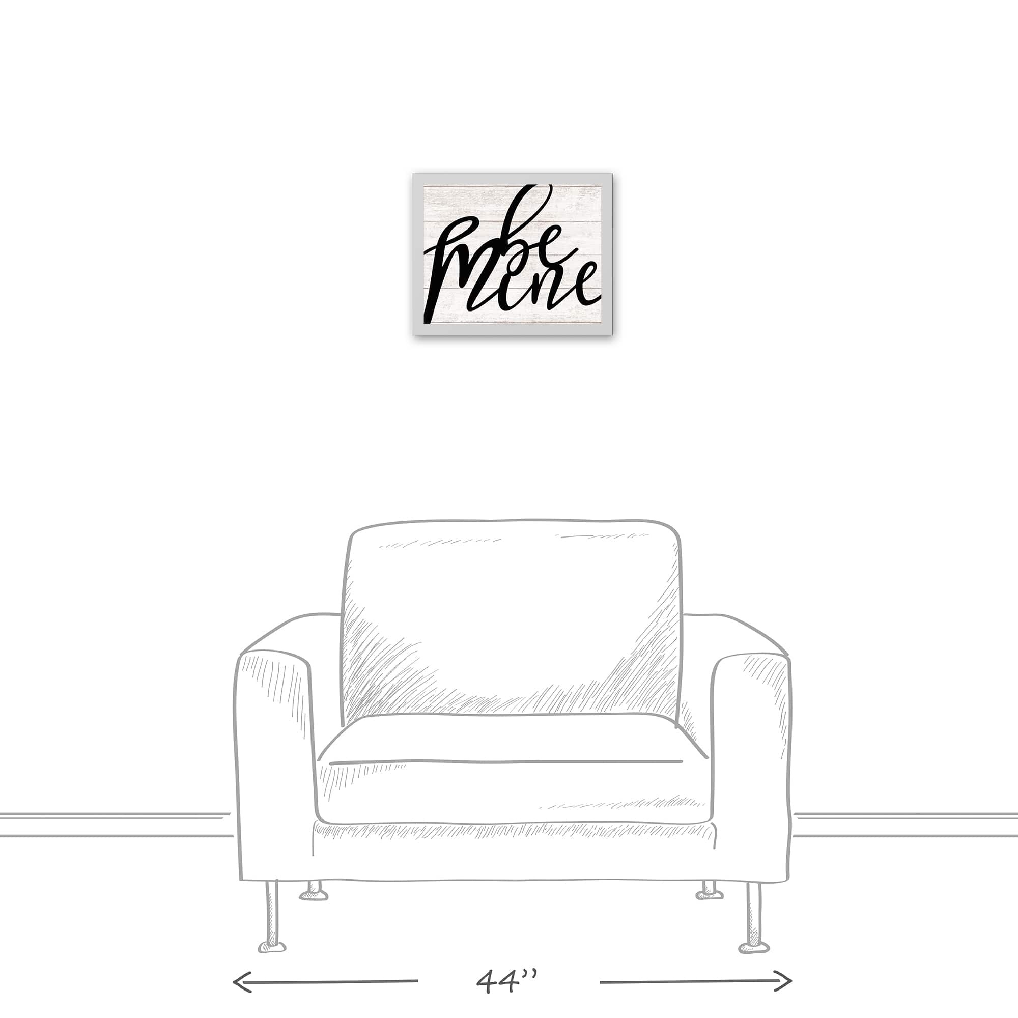 Be Mine Script White Framed Canvas