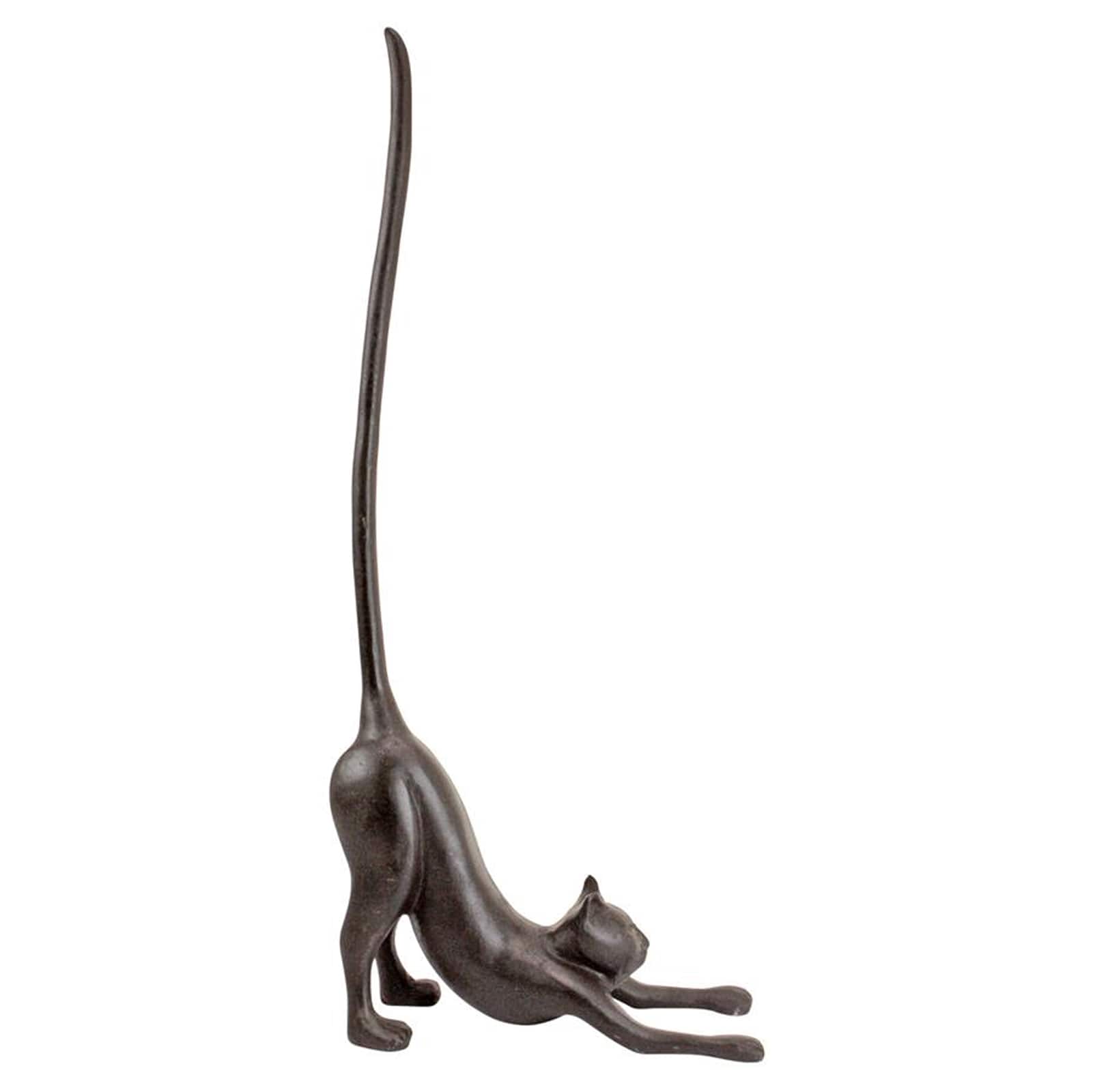 Design Toscano 18" Kitty Crouch Cast Iron Paper Towel Holder Cat Statue