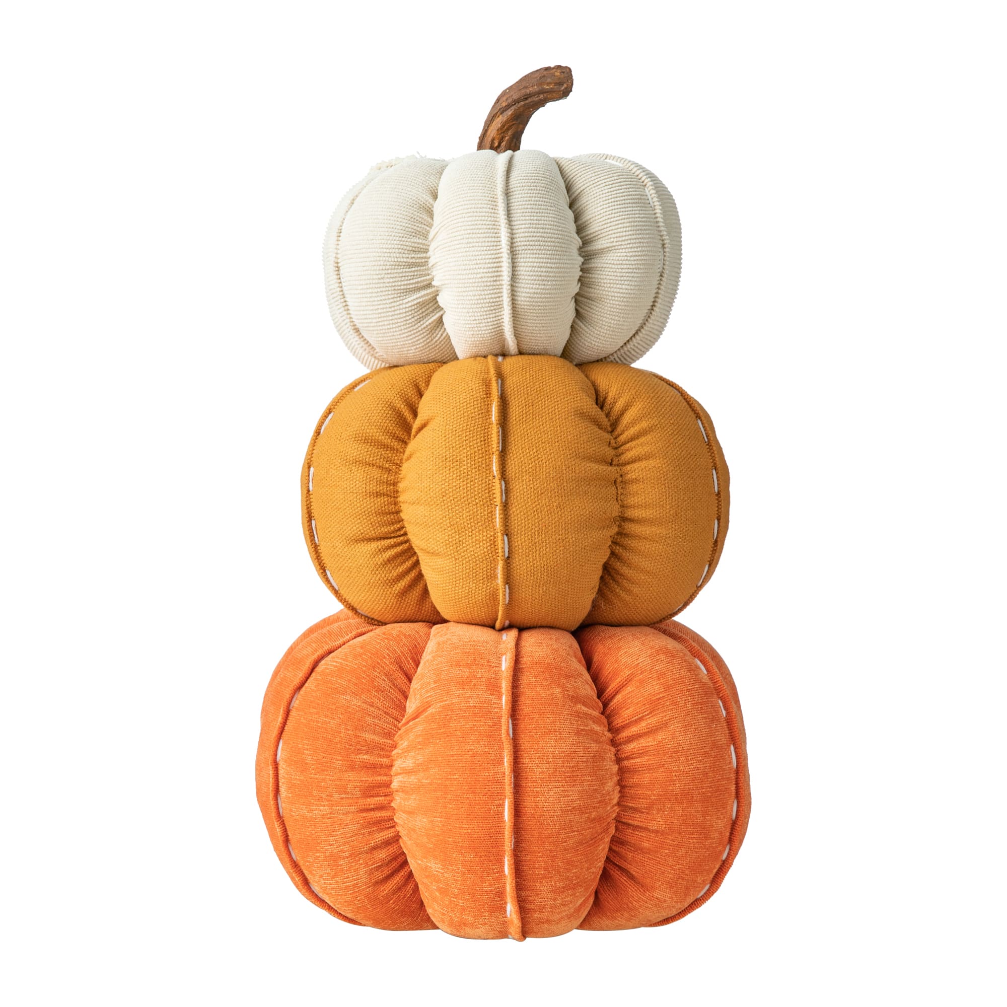 Glitzhome® 13" Fall Stacked Fabric Pumpkin