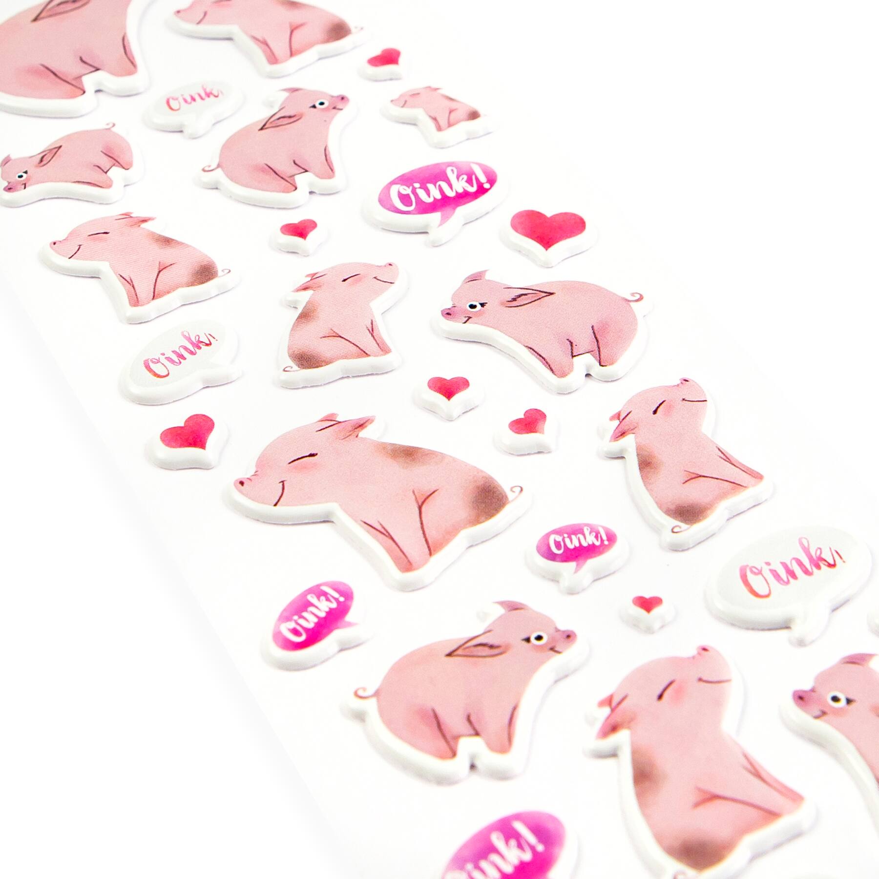 12 Pack: Pigs Puffy Stickers by Recollections&#x2122;