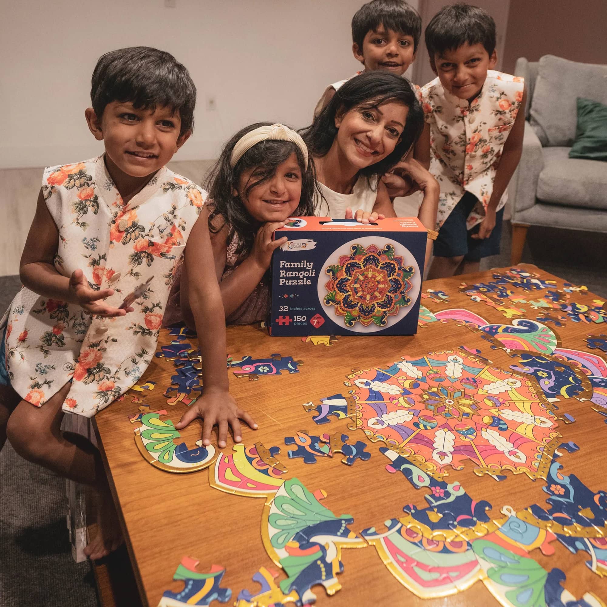 Kulture Khazana Family Rangoli Diwali 150 Piece Puzzle