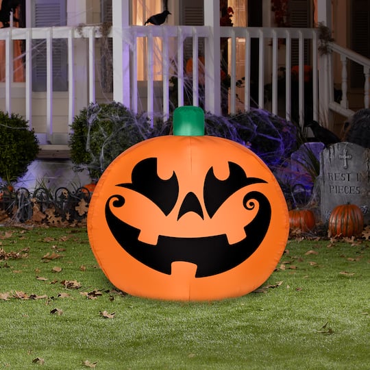 3ft. Airblown® Inflatable Happy Jack-O-Lantern | Michaels