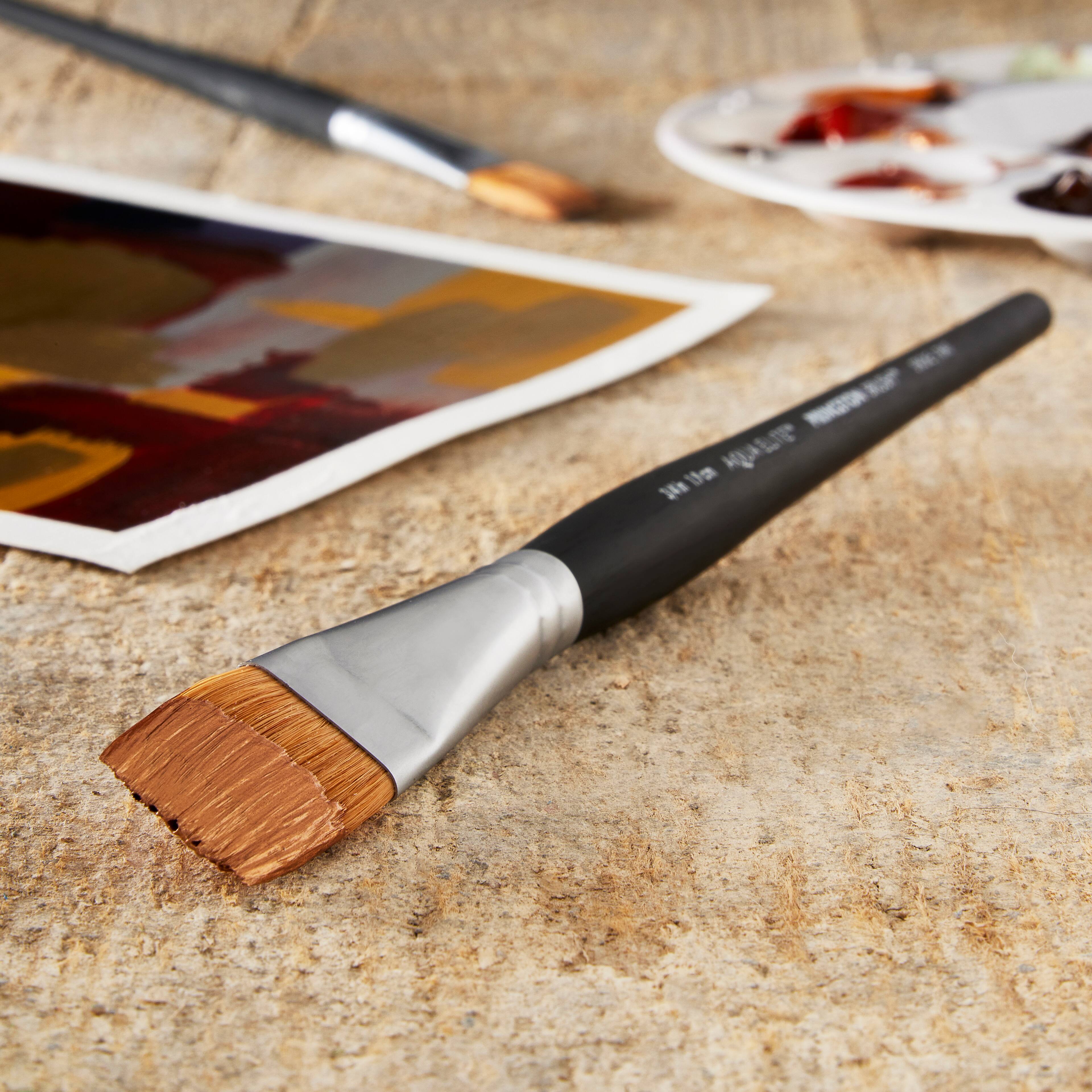 12 Pack: Princeton&#x2122; Aqua Elite&#x2122; 3/4&#x22; Short Handle Stroke Brush