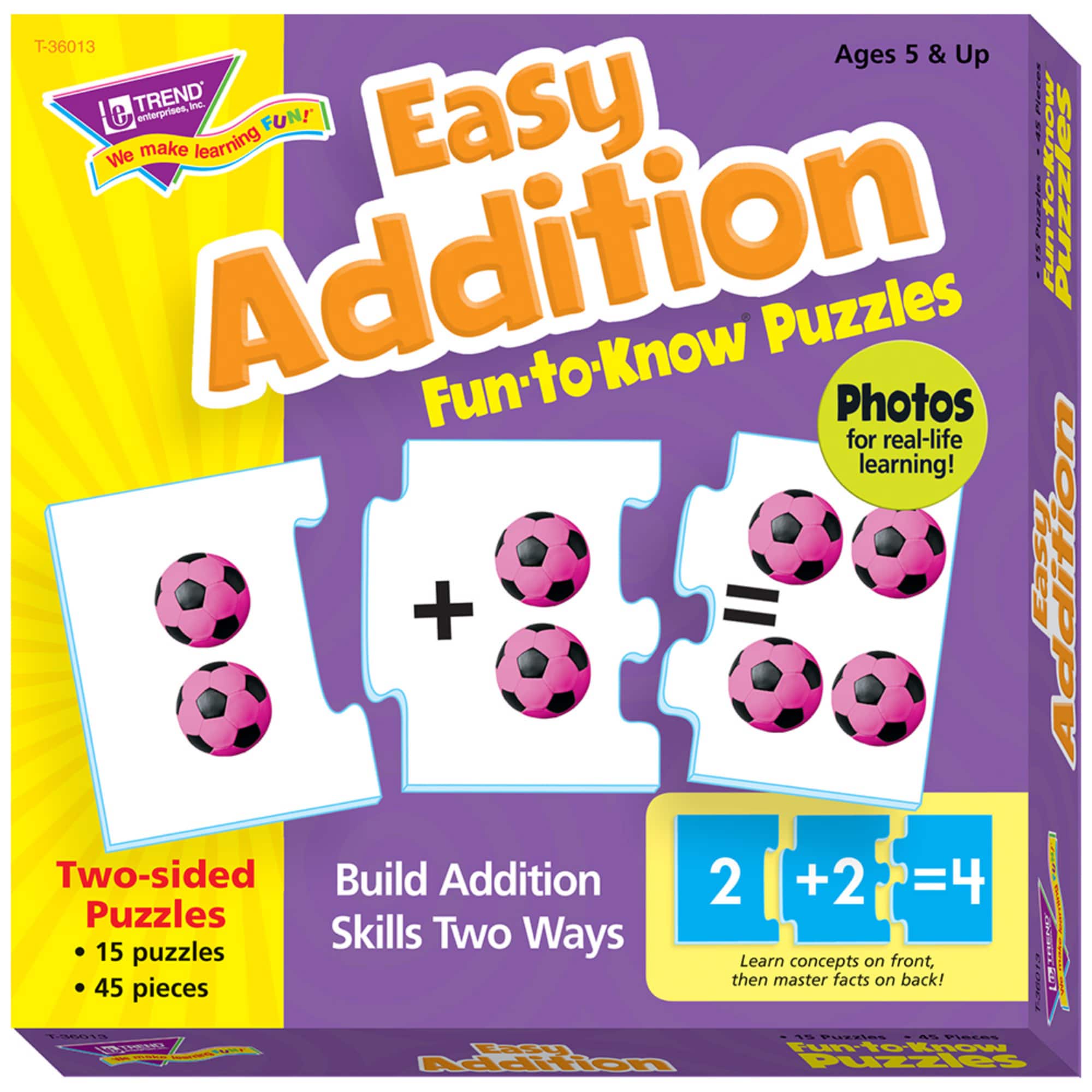Trend Enterprises® Easy Addition Fun-to-Know Puzzles