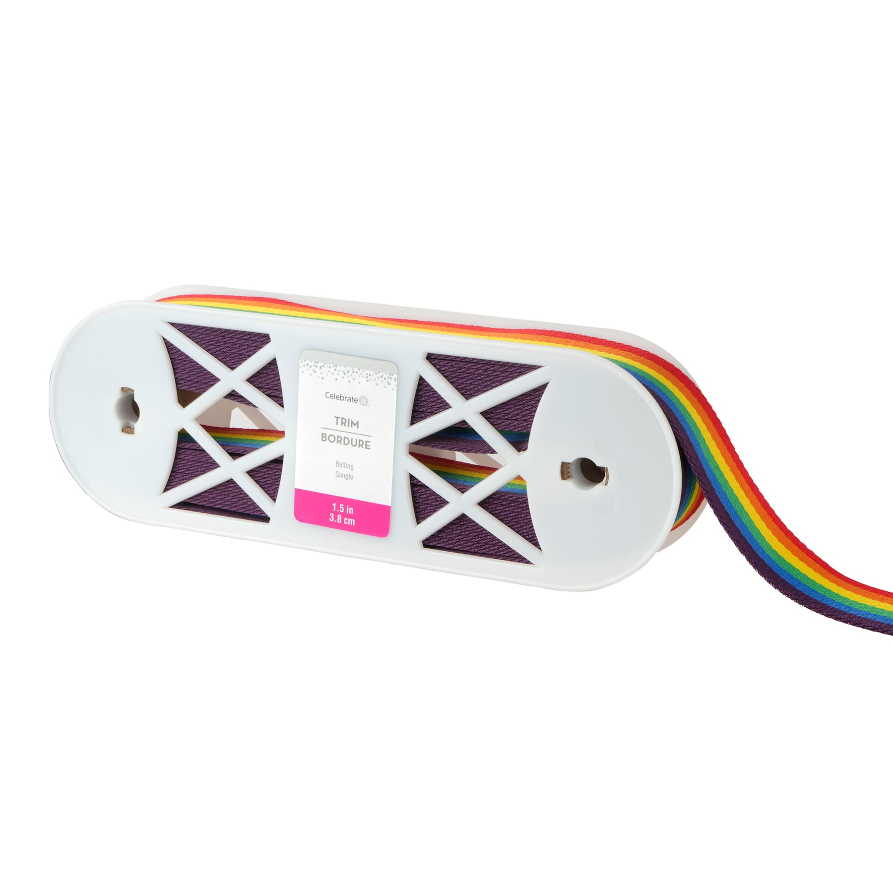 1.5&#x22; Rainbow Stripes Belting Ribbon by Celebrate It&#xAE;