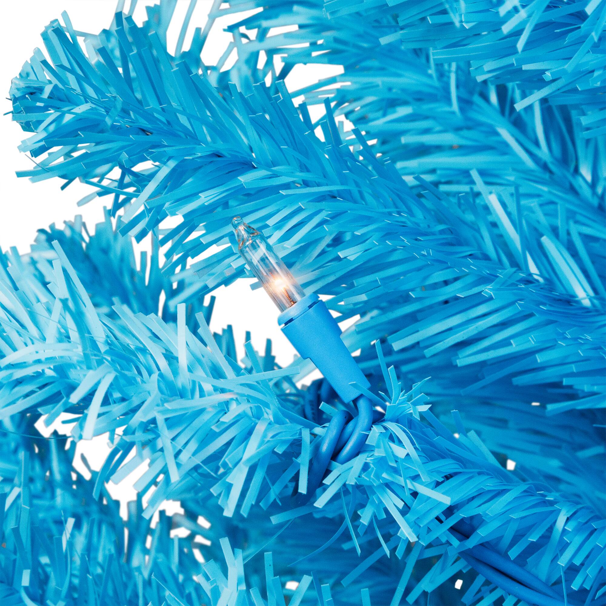 4ft. Pre-Lit Medium Sky Blue Pine Artificial Christmas Tree, Clear Lights