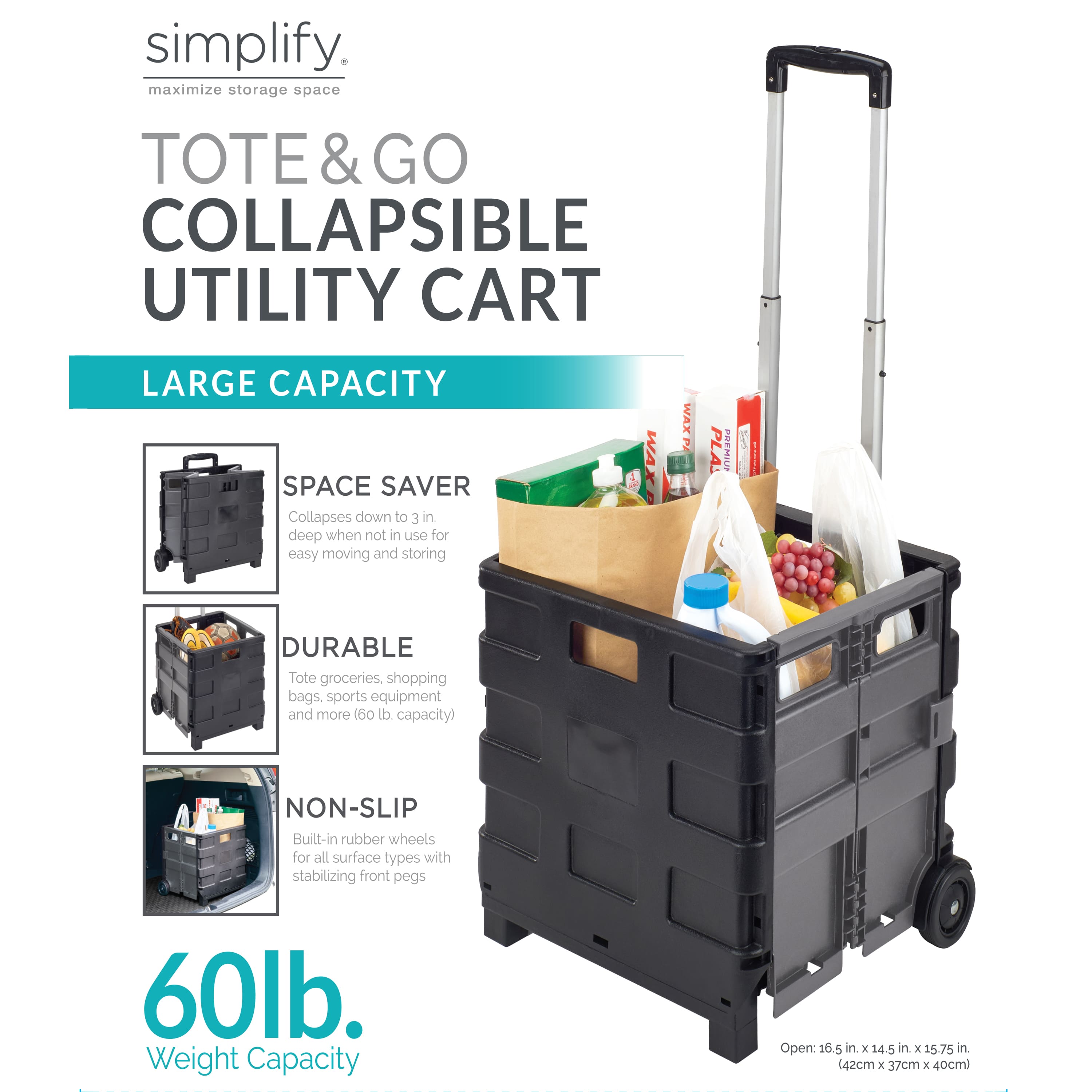 Simplify Jumbo Tote &#x26; Go Collapsible Utility Cart