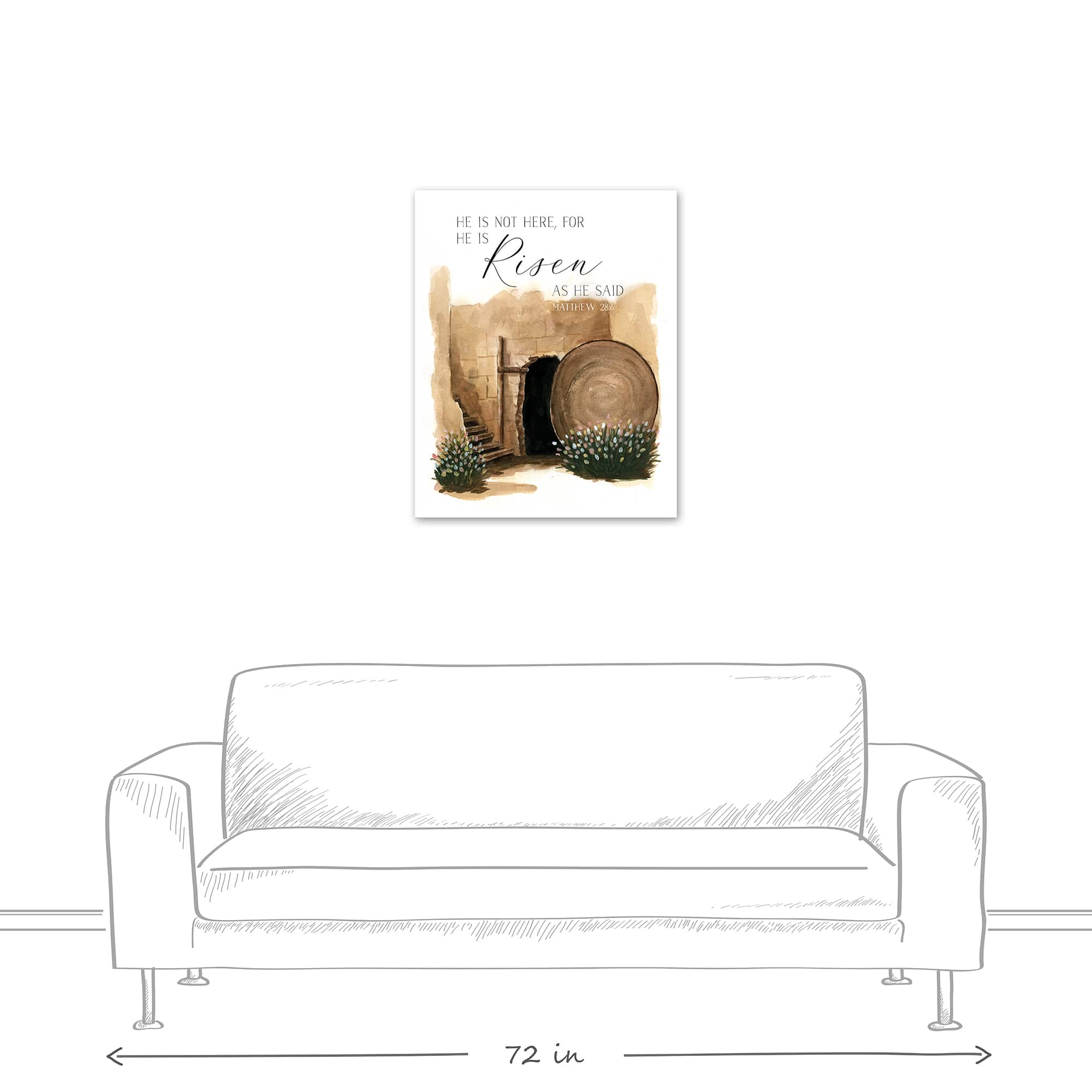 He is Risen Tomb Canvas Wall Art