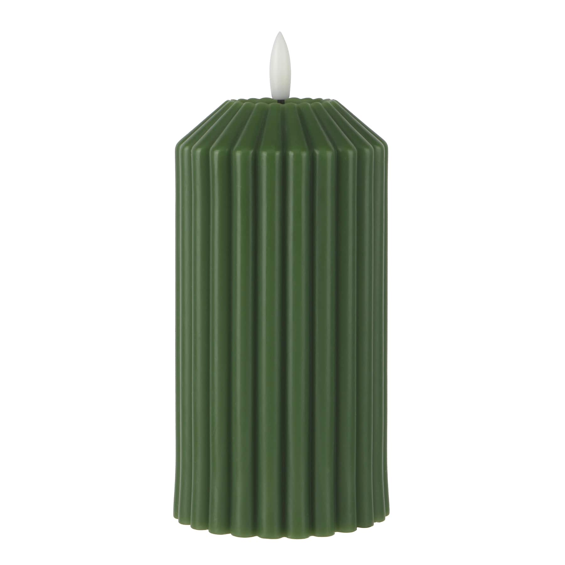 6&#x22; Ribbed Wax LED Pillar Candle by Ashland&#xAE;