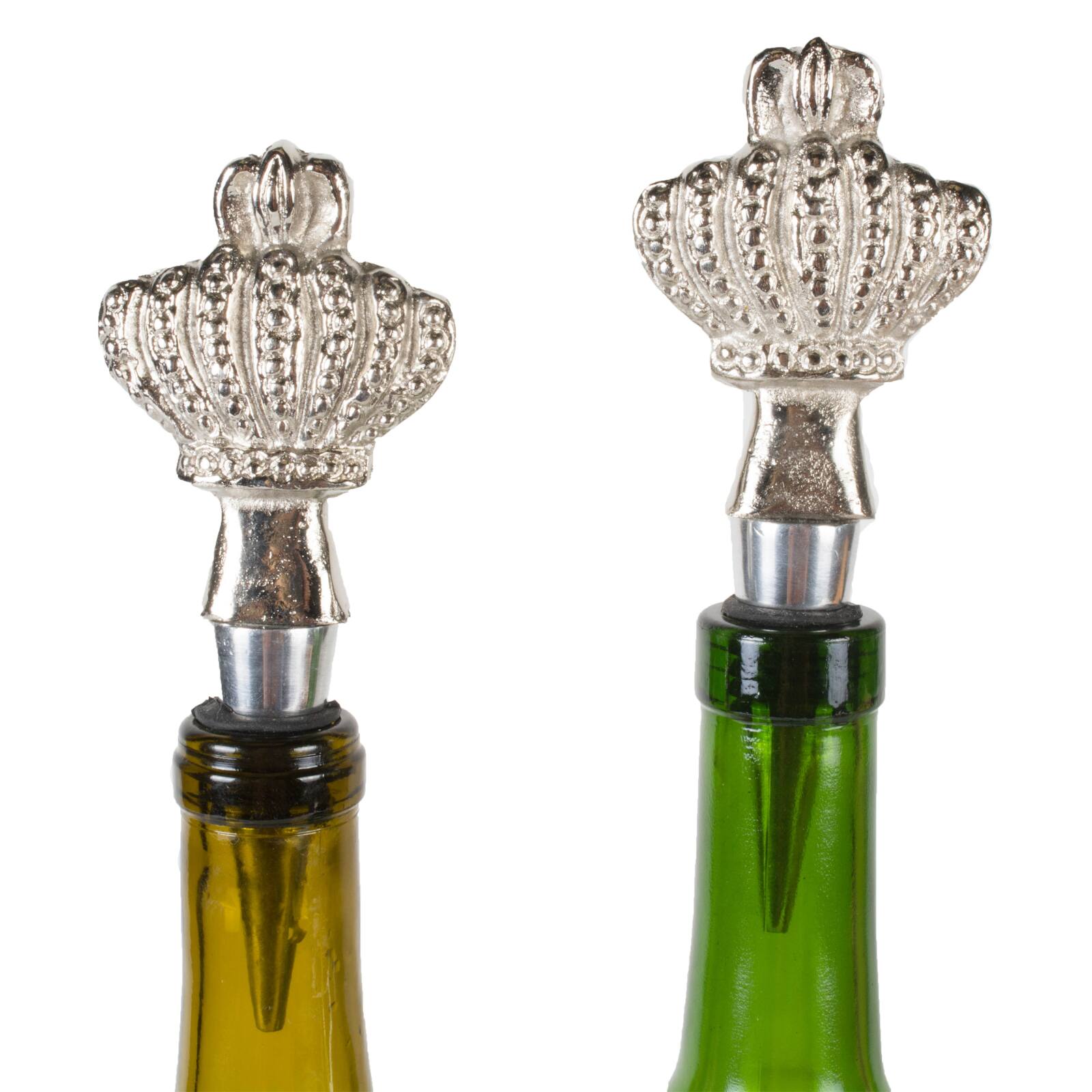 Silver Crown Bottle Stopper Set