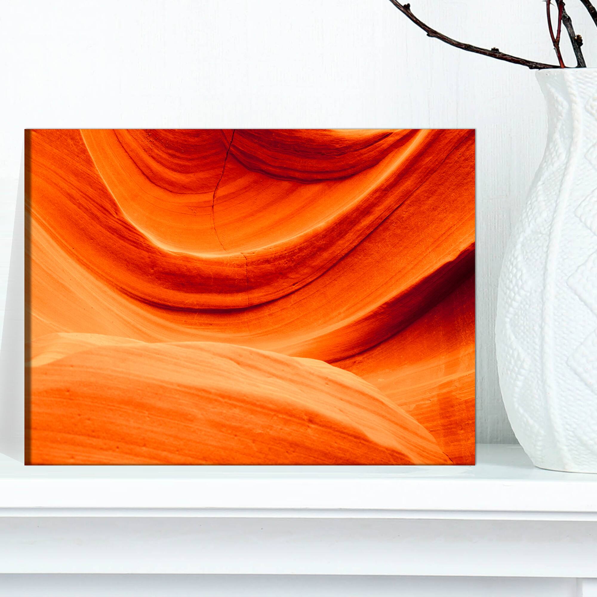 Designart - Antelope Canyon Orange Wall - Landscape Photography Canvas Print
