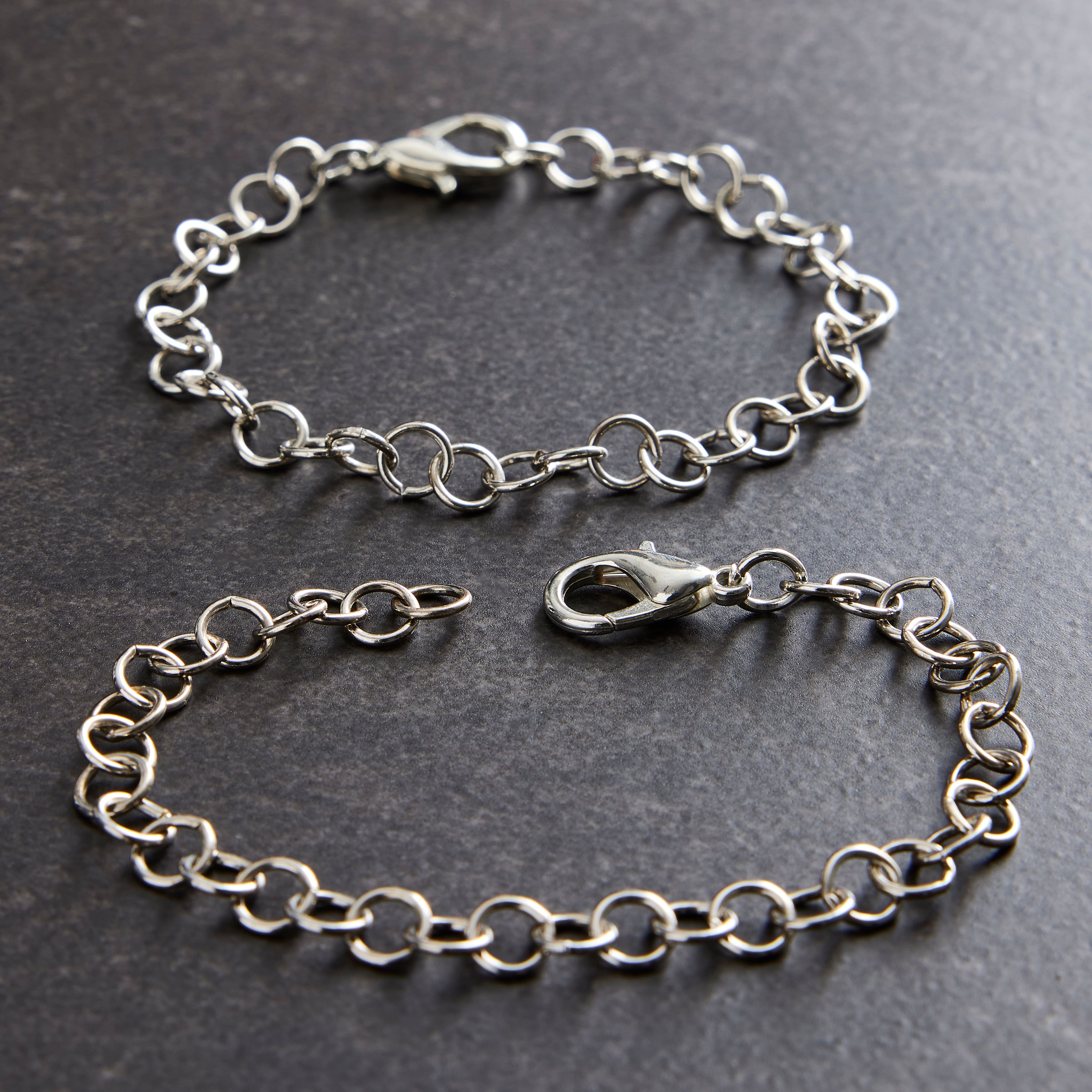 12 Packs: 2 ct. (24 total) Silver Bracelet Chains by Creatology&#x2122;