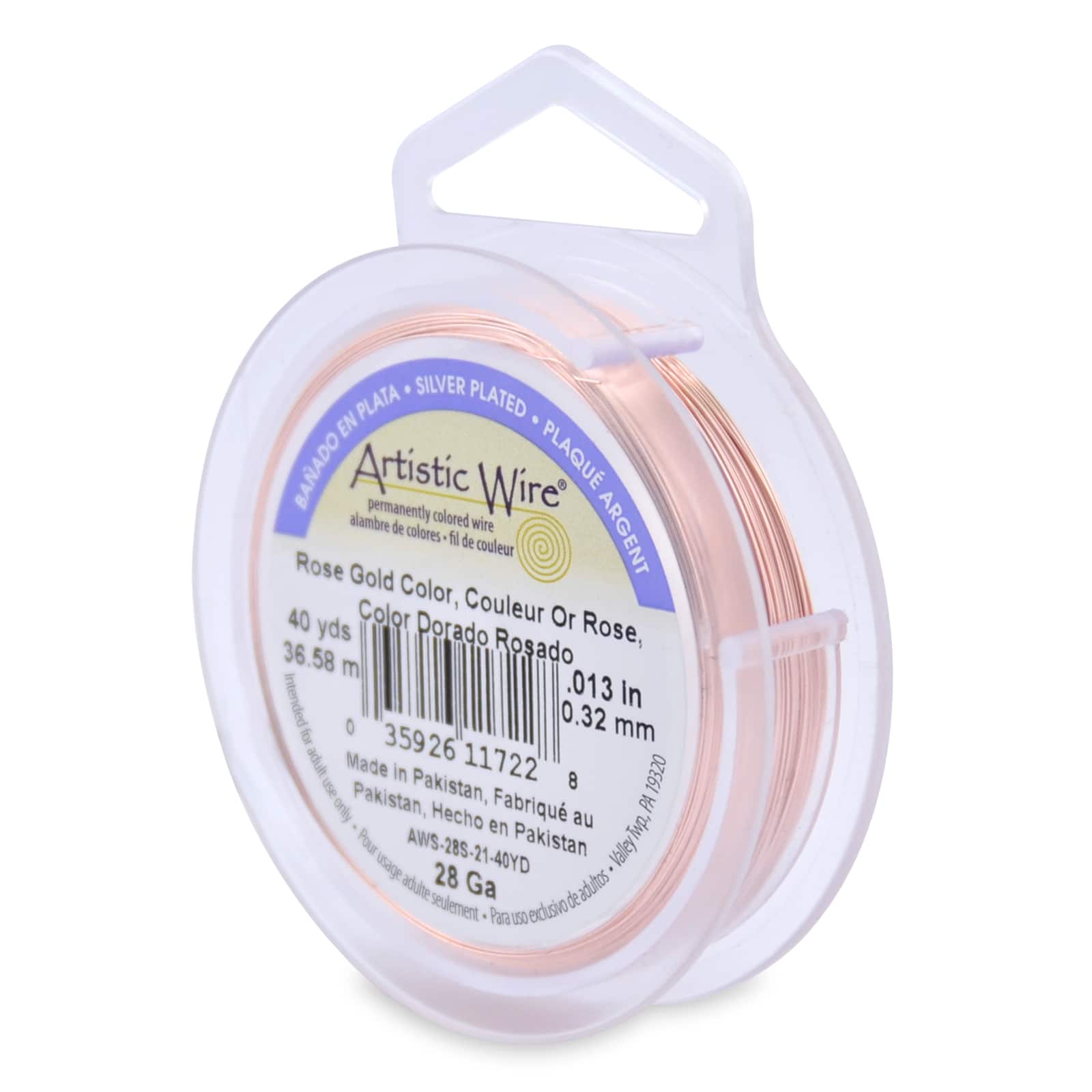 Artistic Wire® 28 Gauge Silver Plated Tarnish Resistant Colored Copper Craft Wire, 40yd.