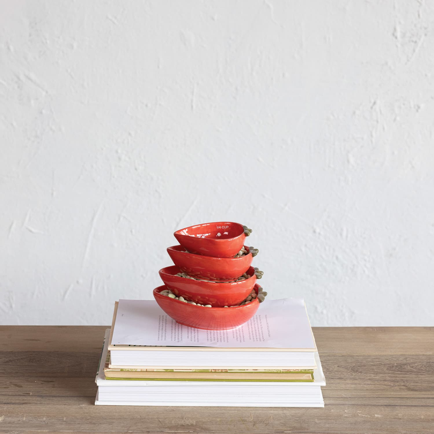 Strawberry Stoneware Measuring Cups Set