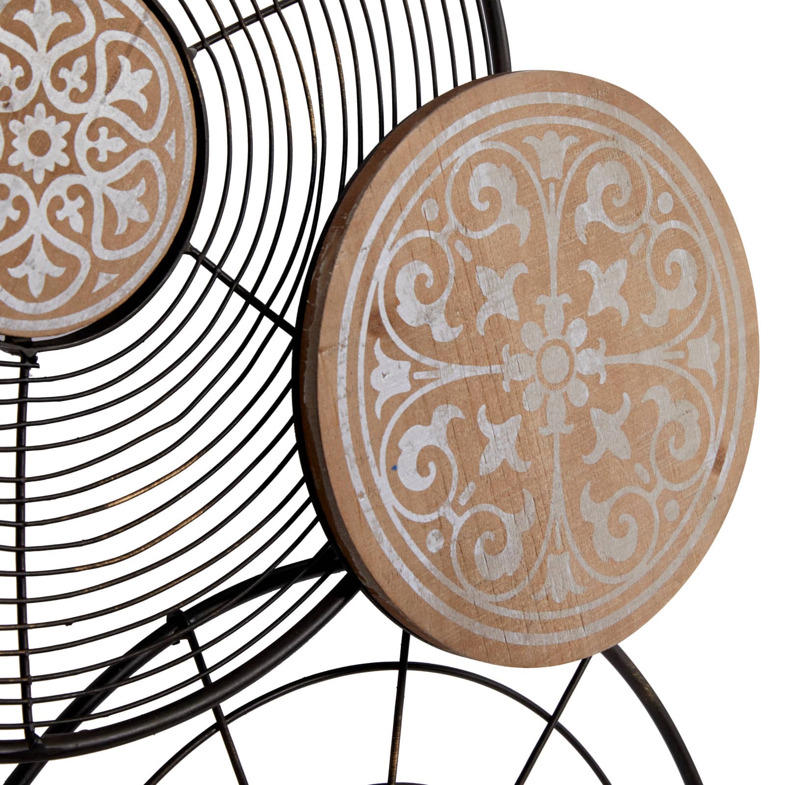 Black Iron & Wood Eclectic Wall Décor