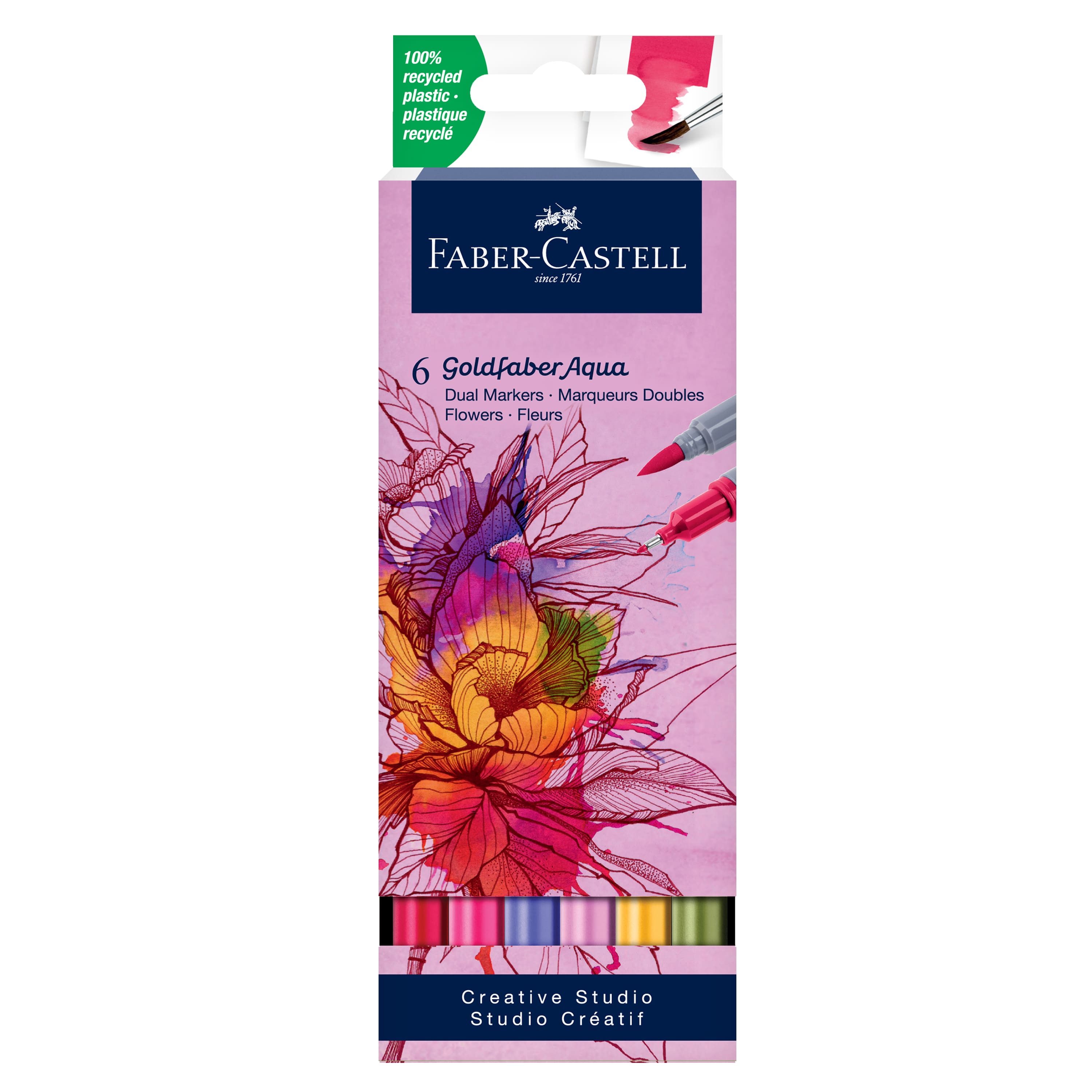 Faber-Castell&#xAE; Goldfaber Aqua Flowers Dual-Tip Marker Set