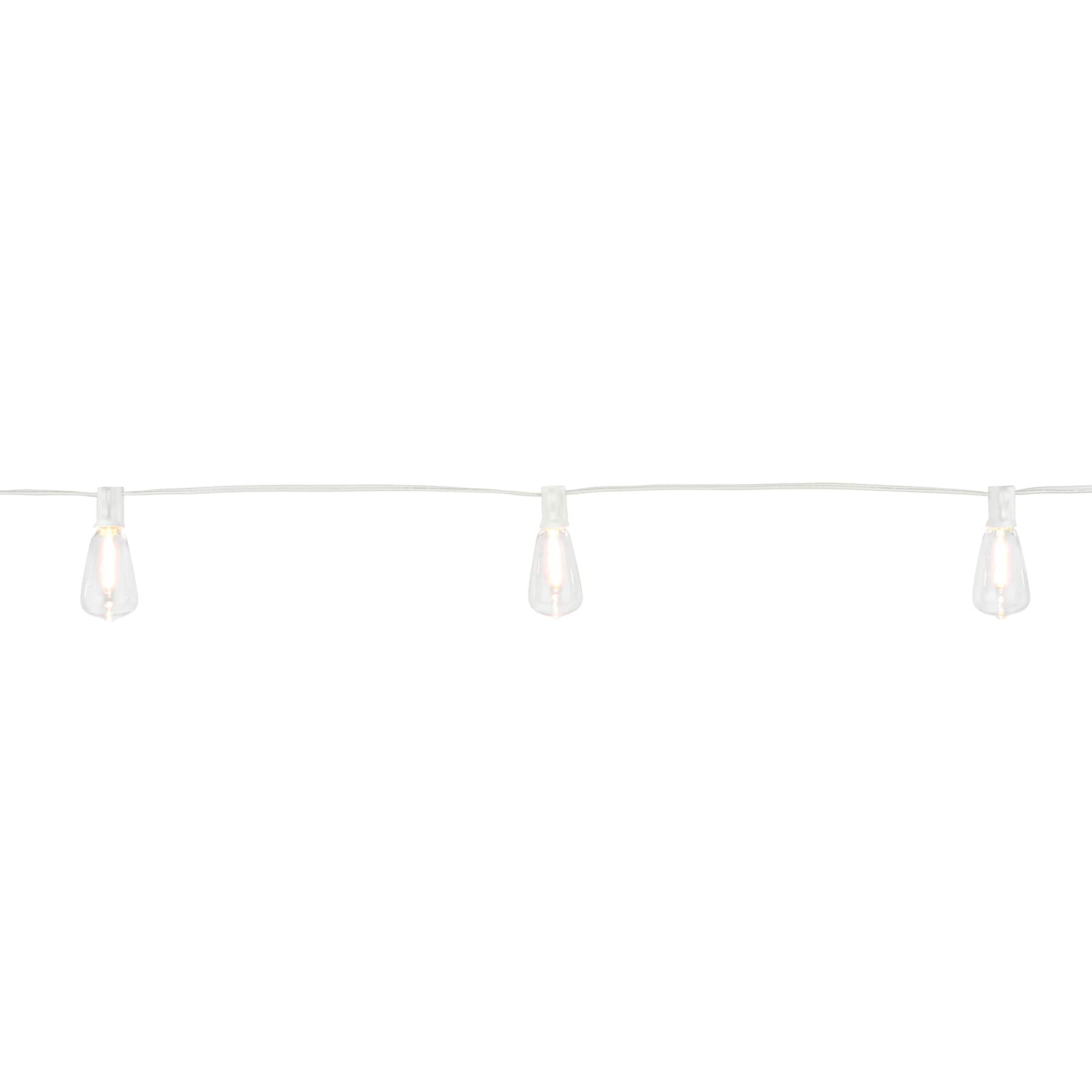 16ct. Warm White LED Shatterproof Edison Bulb String Lights with White Wire by Ashland&#xAE;