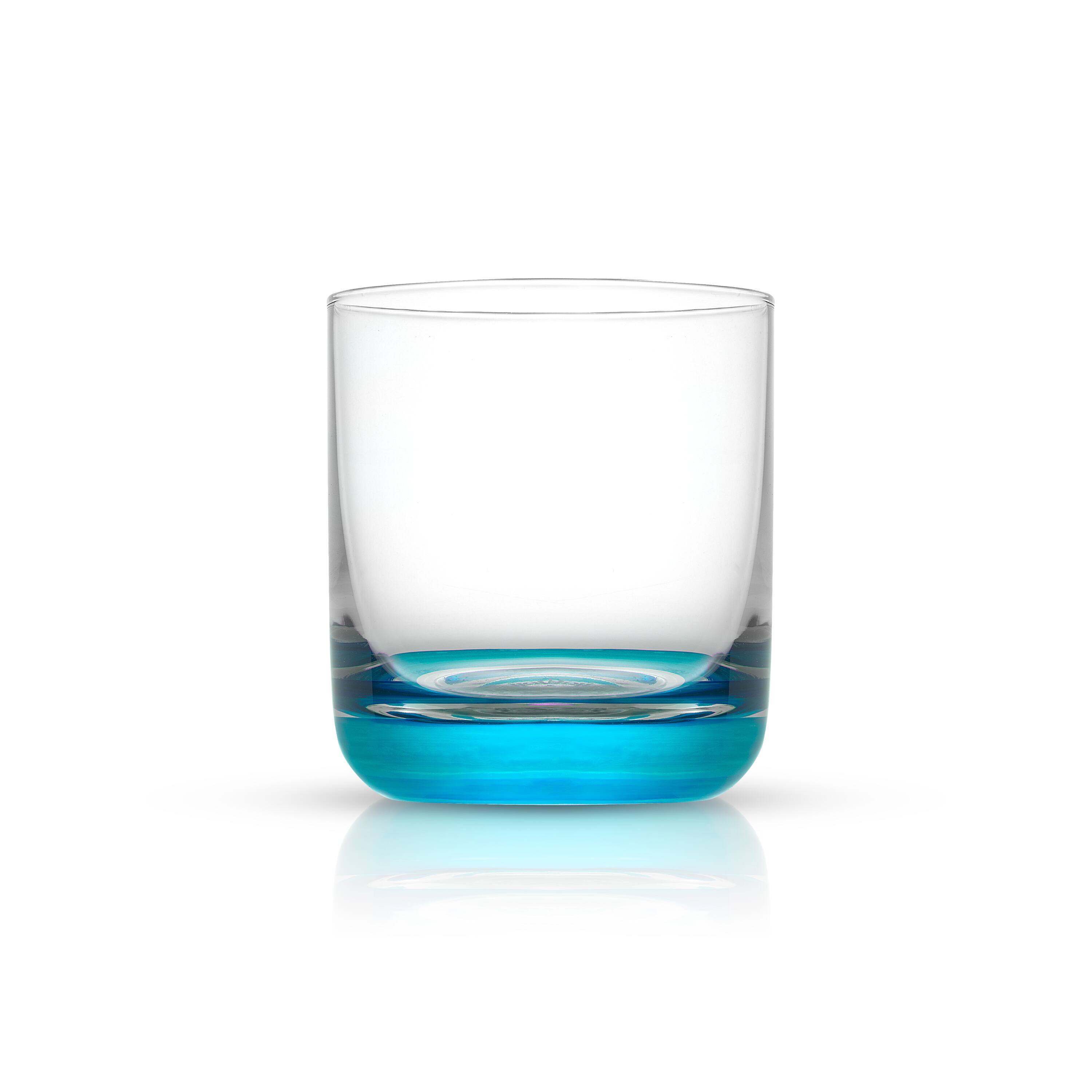 JoyJolt® 10oz. Hue Colored Double Old Fashion Whiskey Glass Tumblers, 6ct.
