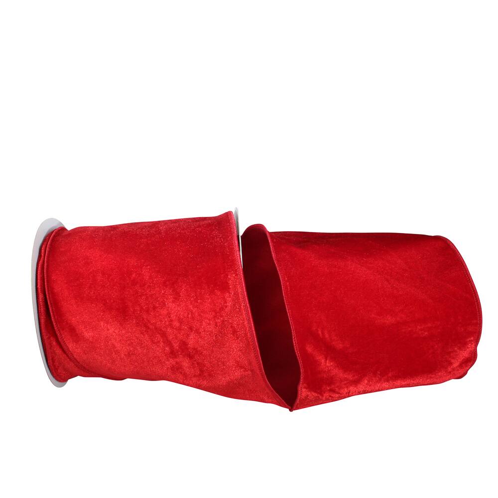 JAM Paper 6" x 10yd. Red Dupioni Backed Wired Plush Velvet Ribbon