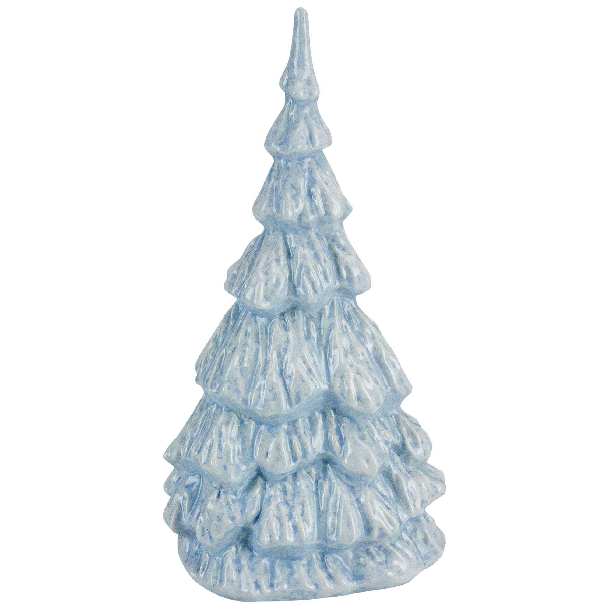 10.5&#x22; Blue &#x26; White Textured Christmas Tree Tabletop D&#xE9;cor
