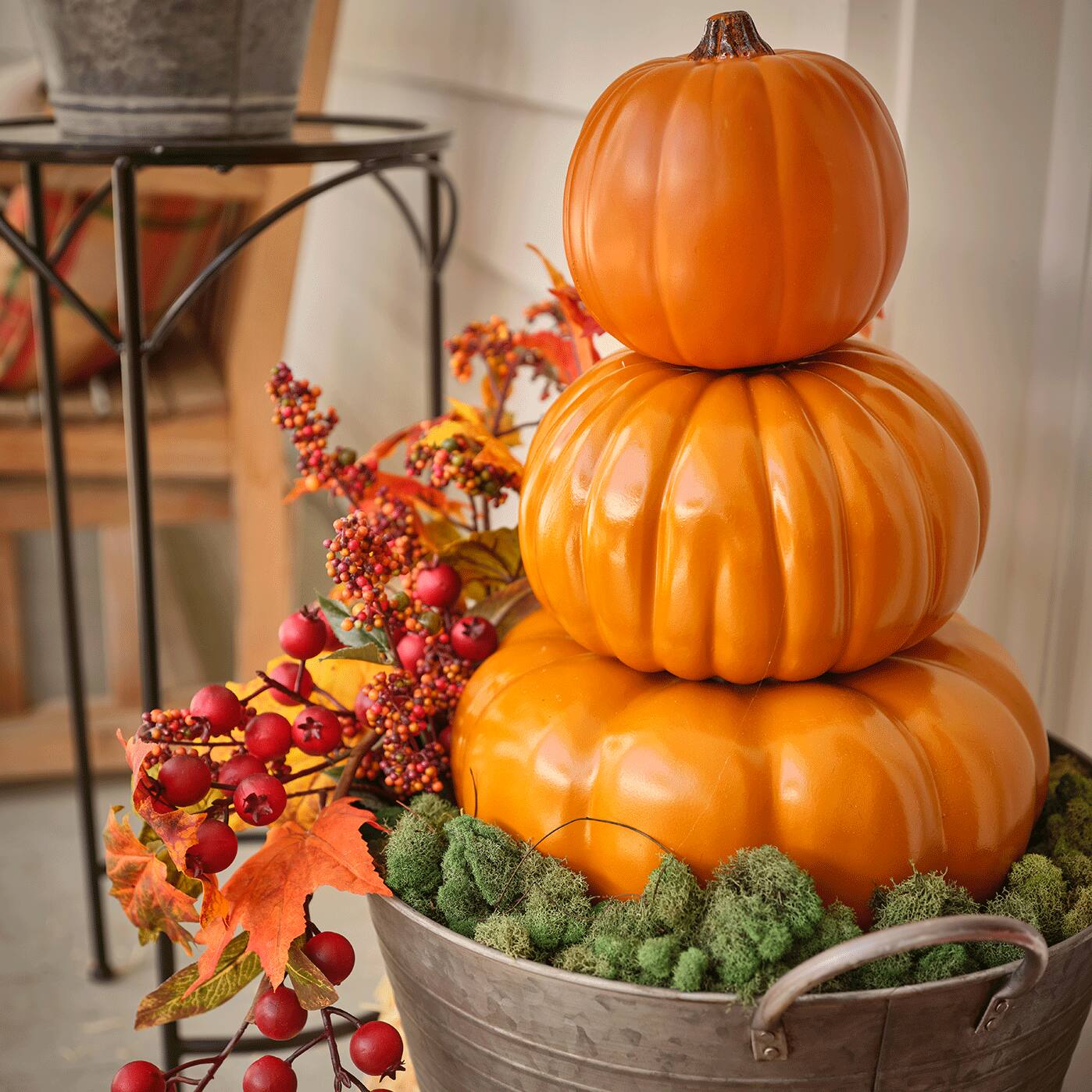 Fall Décor Guide: Fall Berry Stacked Pumpkin Topiary