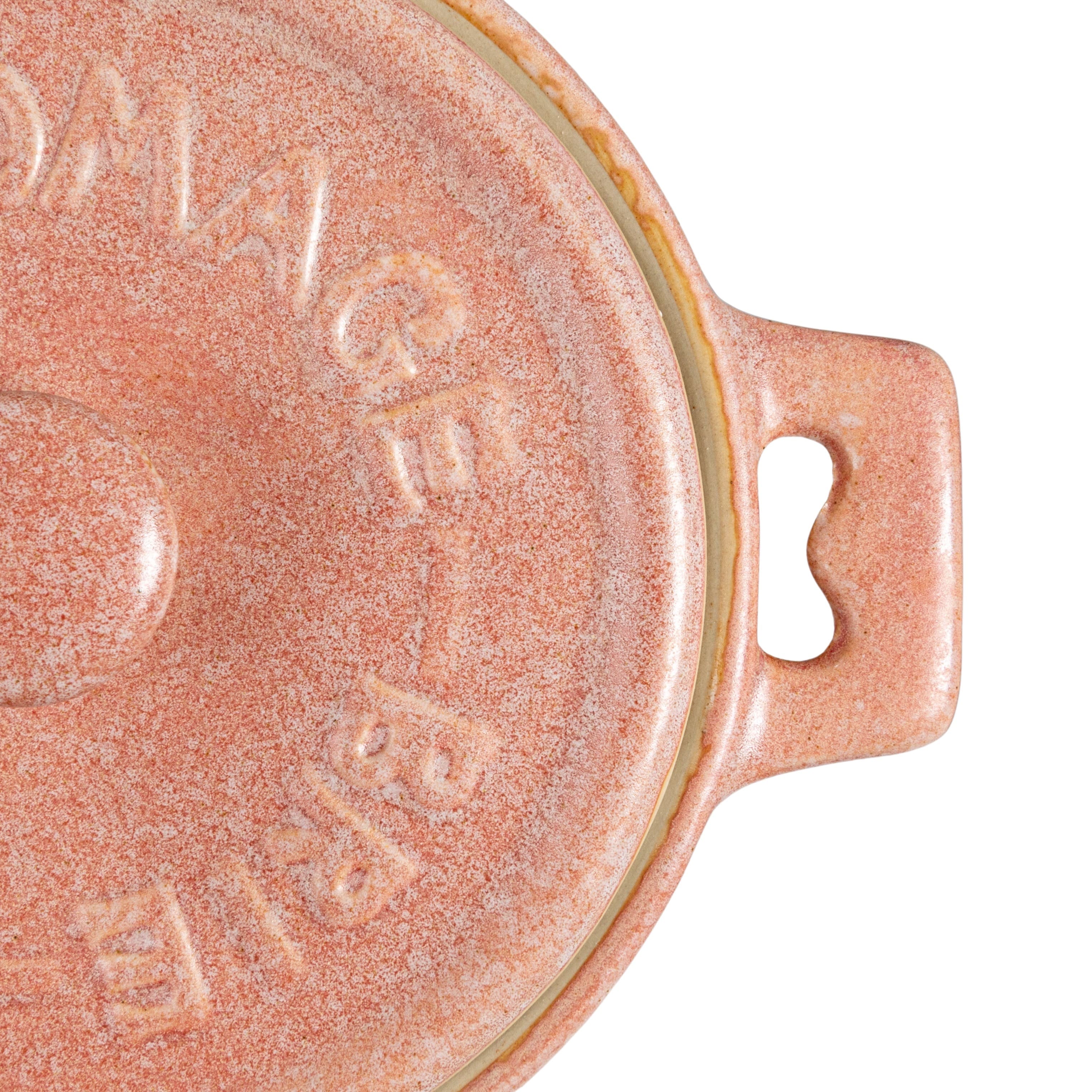 Hello Honey® Pink Stoneware Brie Bakers with Bamboo Spreader, 2ct.