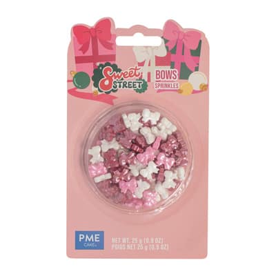 PME Cake Sweet Street® Pink & White Bow Sprinkles image
