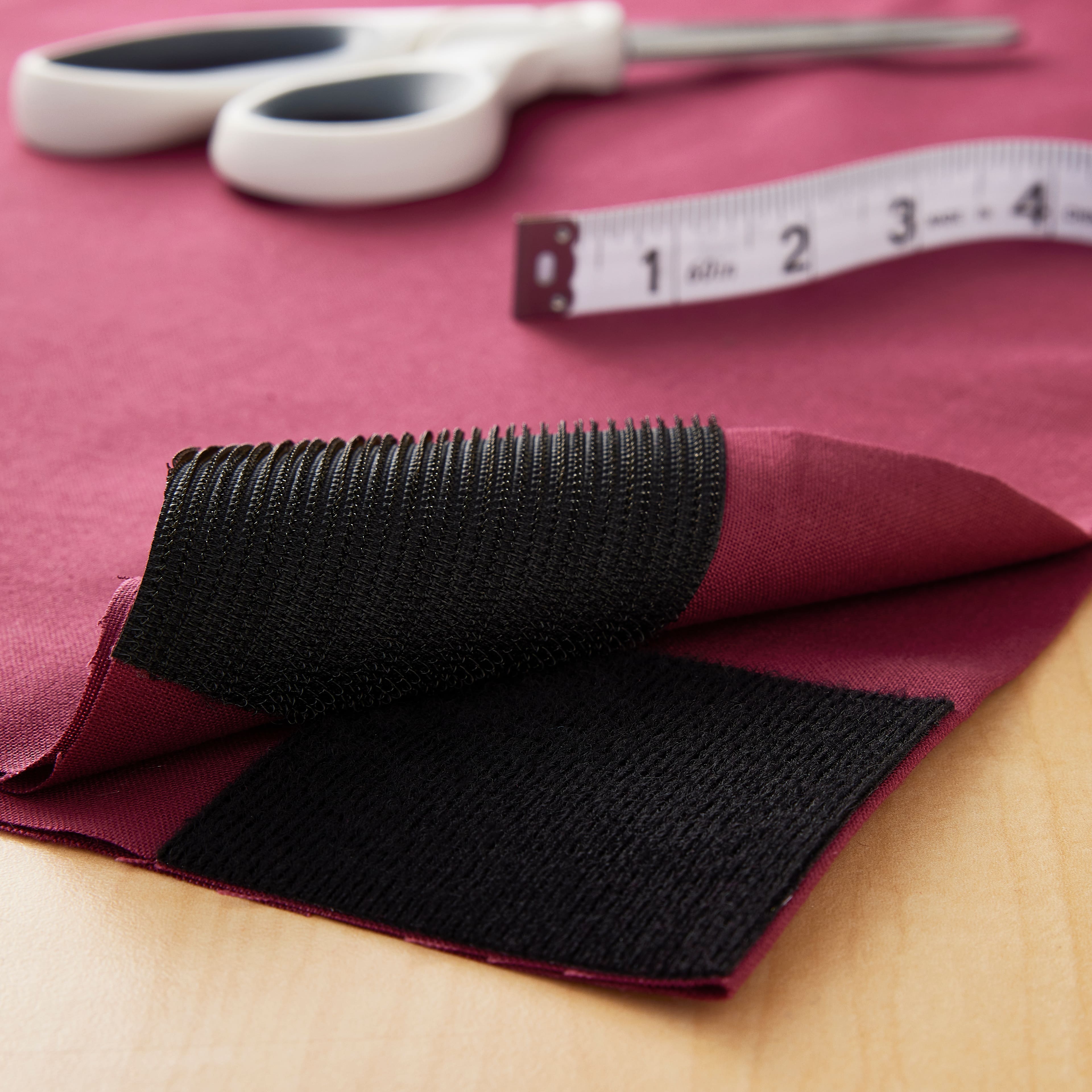 VELCRO® Brand Sticky Back for Fabrics Black Rectangle Fastener