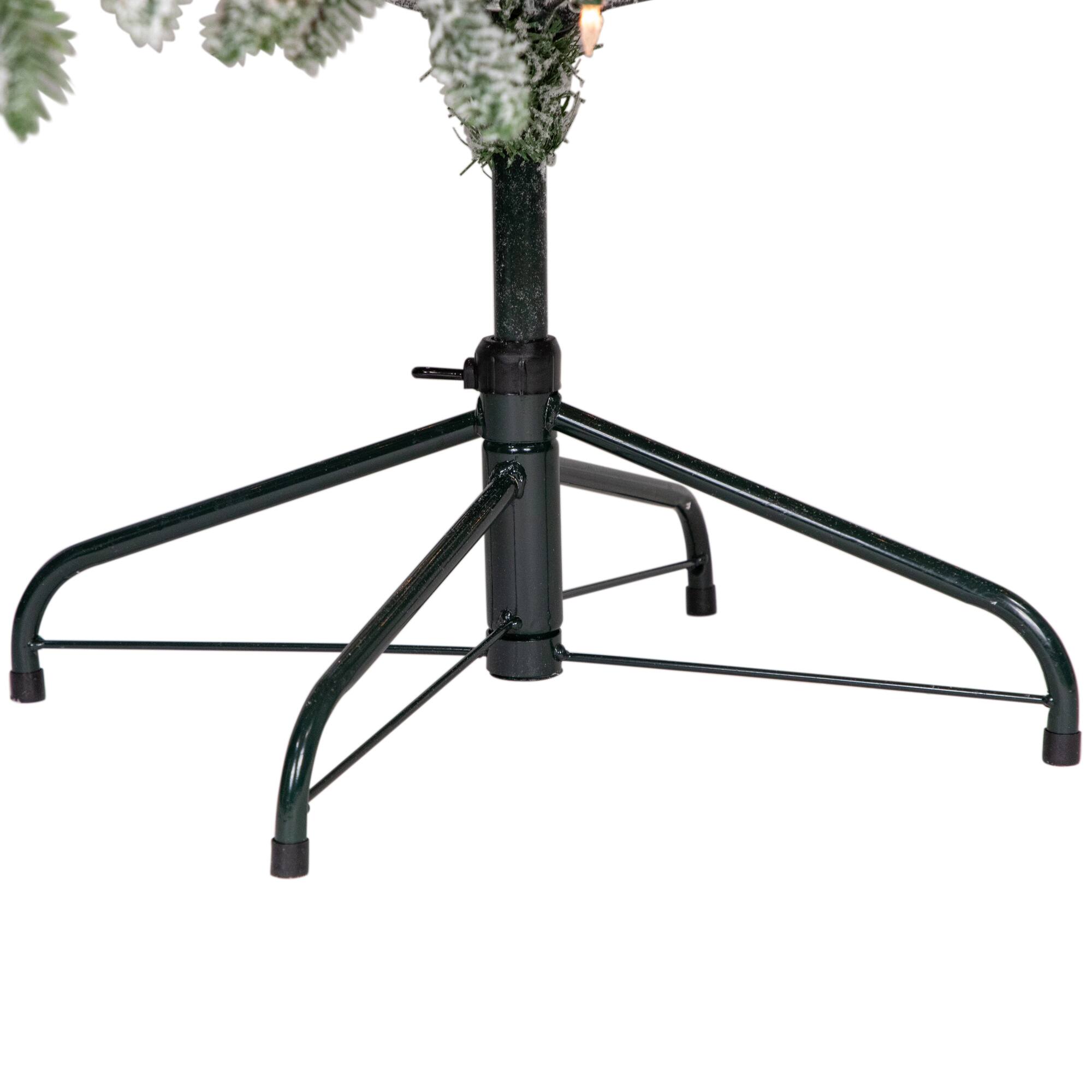 6.5ft. Pre-Lit Real Touch™️ Full Flocked Whistler Noble Fir Artificial Christmas Tree, Clear Lights