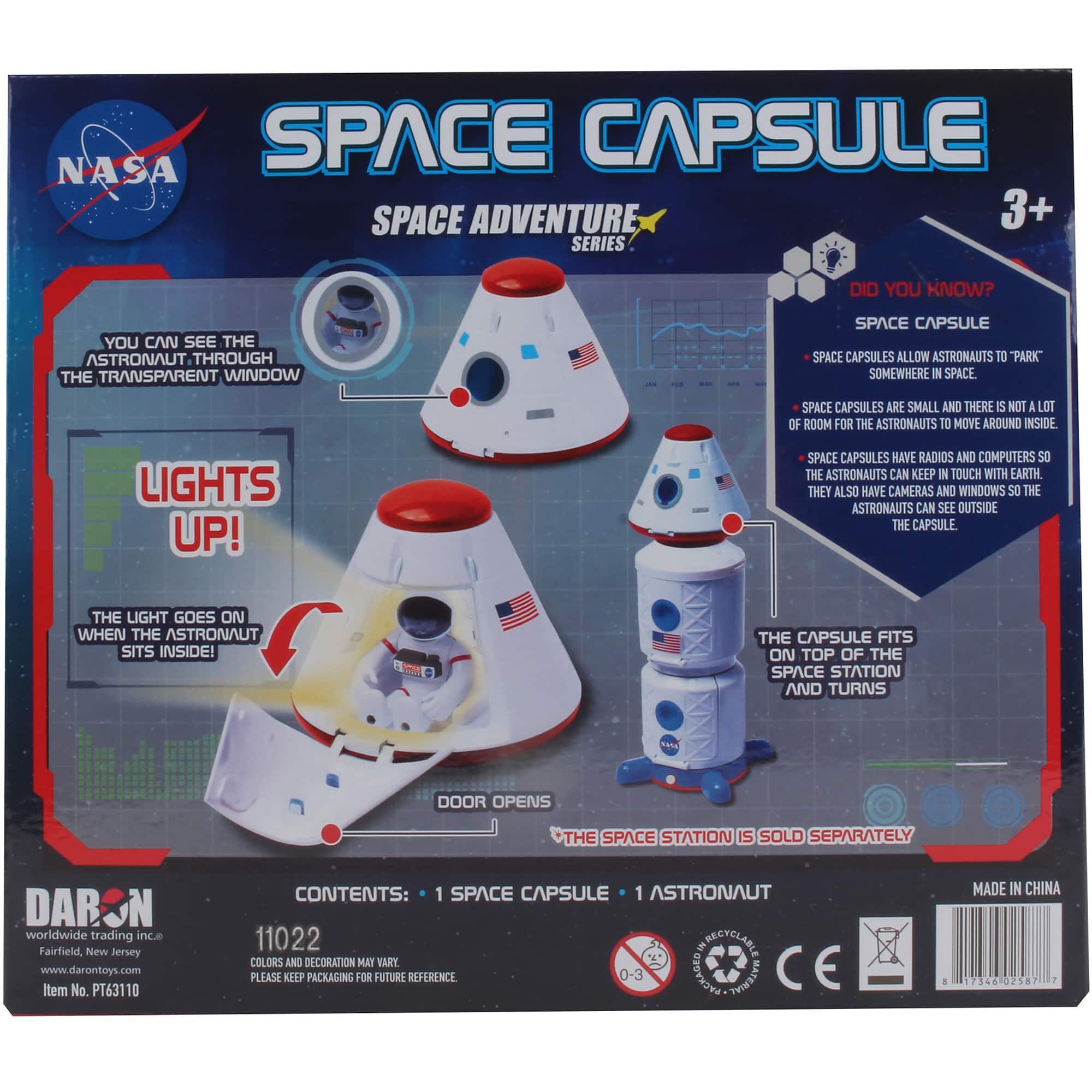 Daron® NASA Space Adventure Space Series™ Capsule Playset with Lights and Astronaut