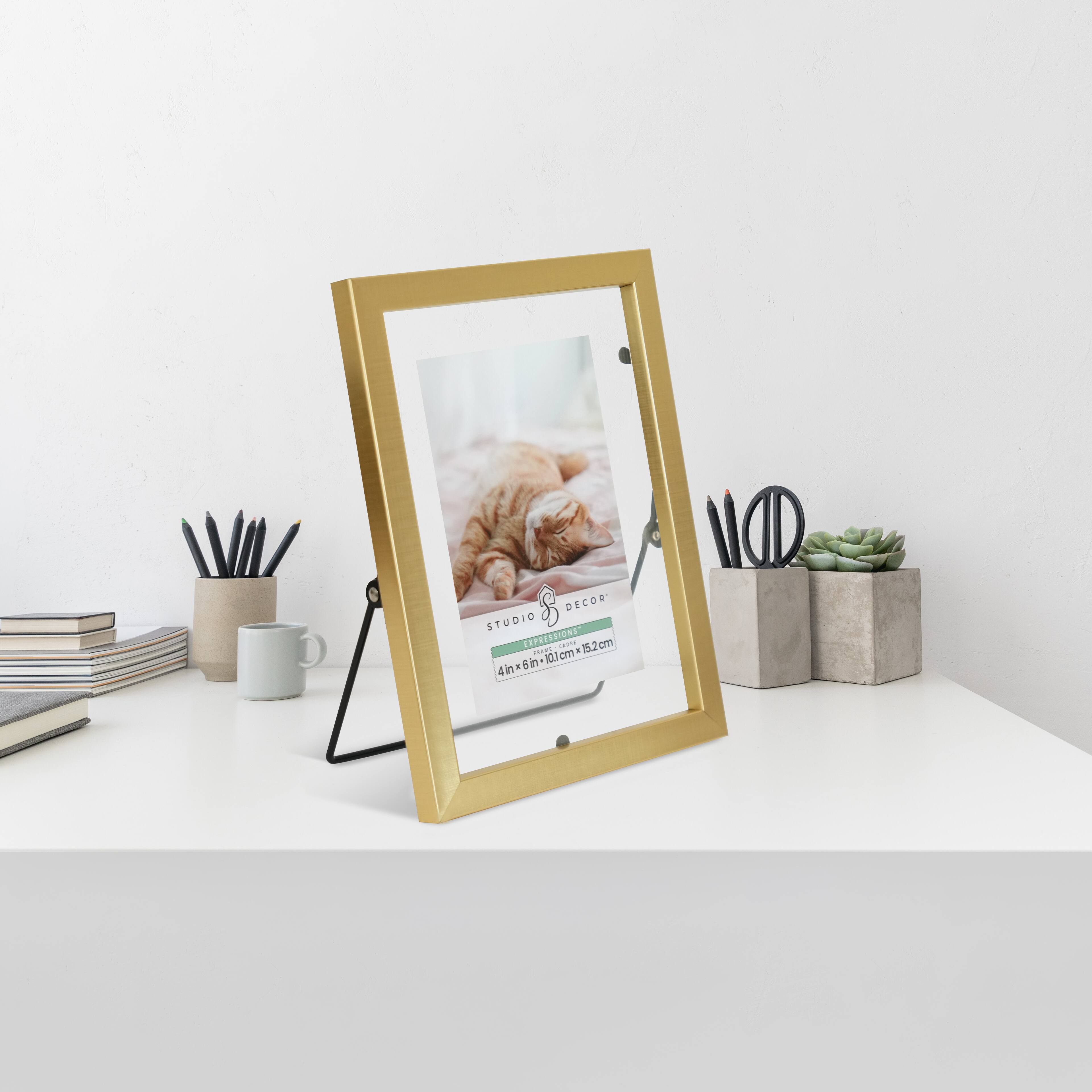 6 Pack: Expressions™ 4" x 6" Gold Tabletop Float Frame by Studio Décor®
