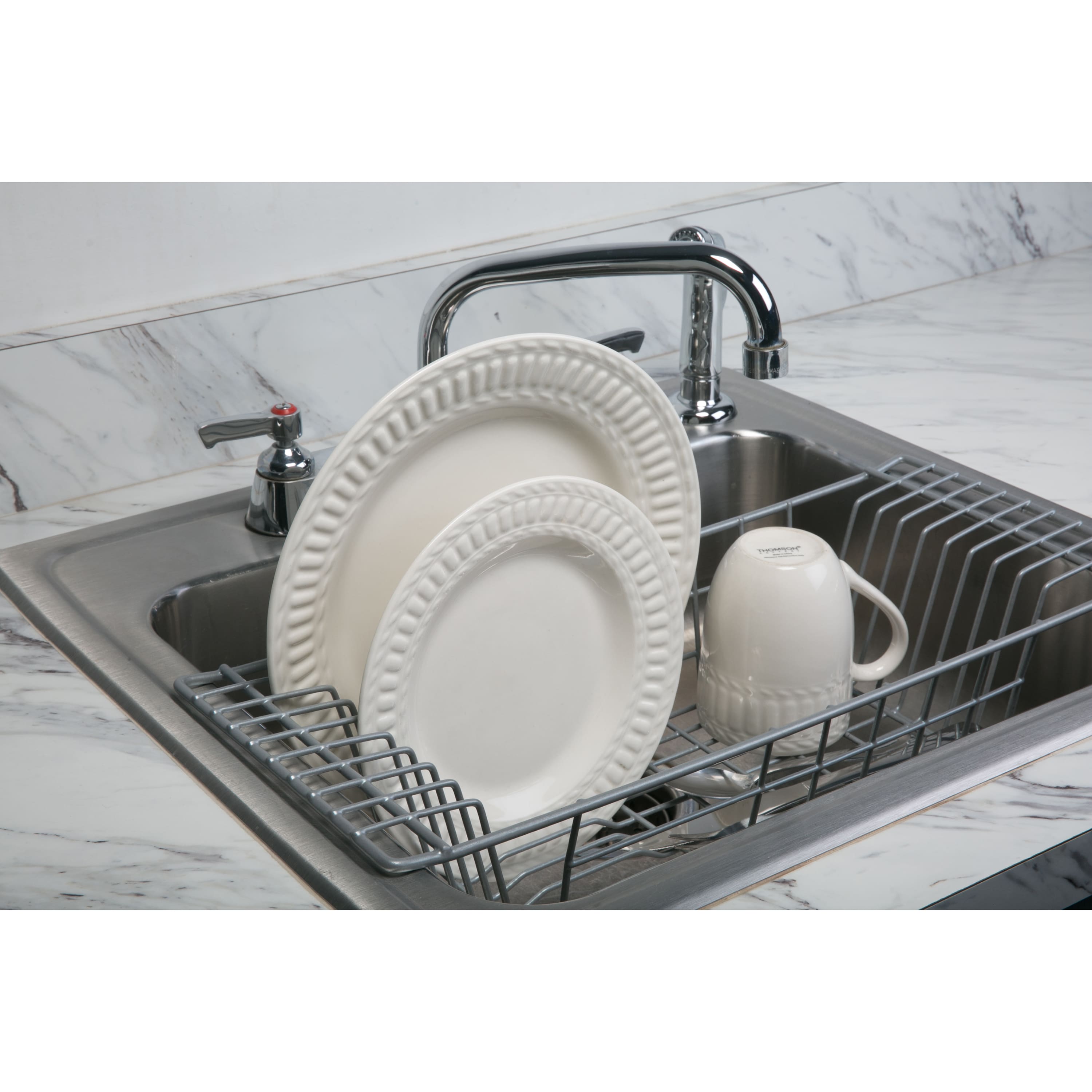 Kitchen Details Gray Over the Sink Dish Rack