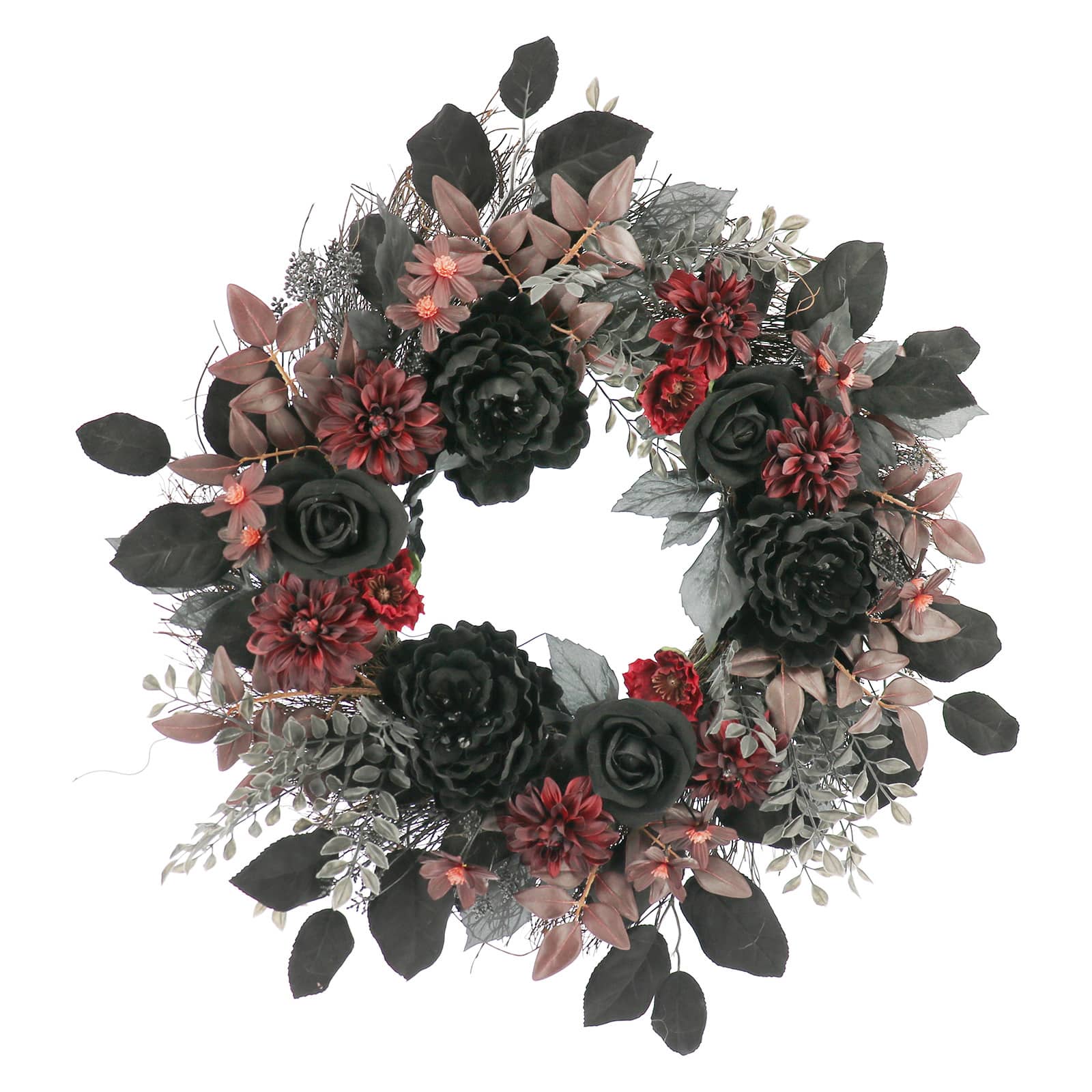 22&#x22; Black &#x26; Red Mixed Rose Wreath by Ashland&#xAE;